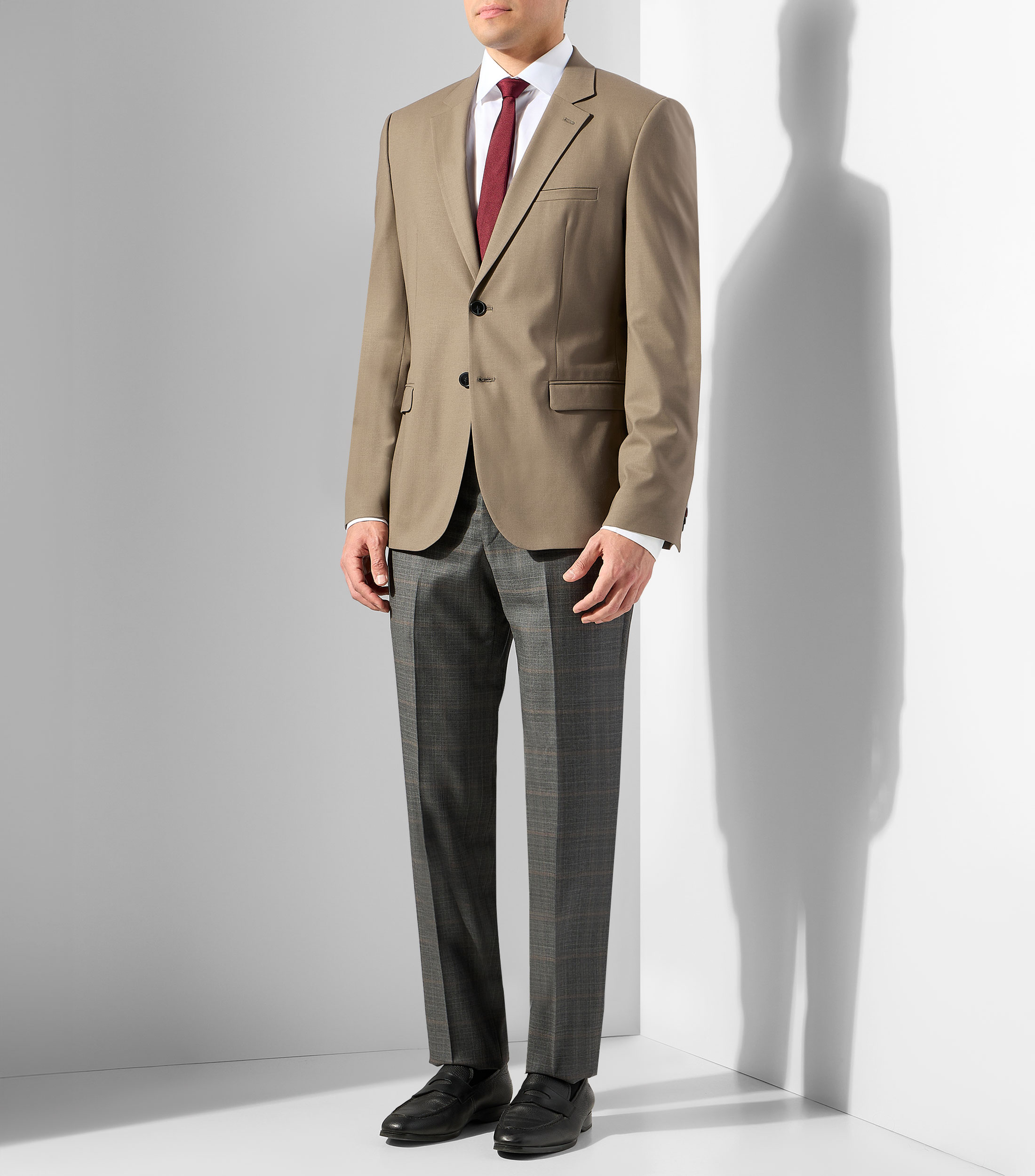Camisa de vestir sólida manga larga Hombre