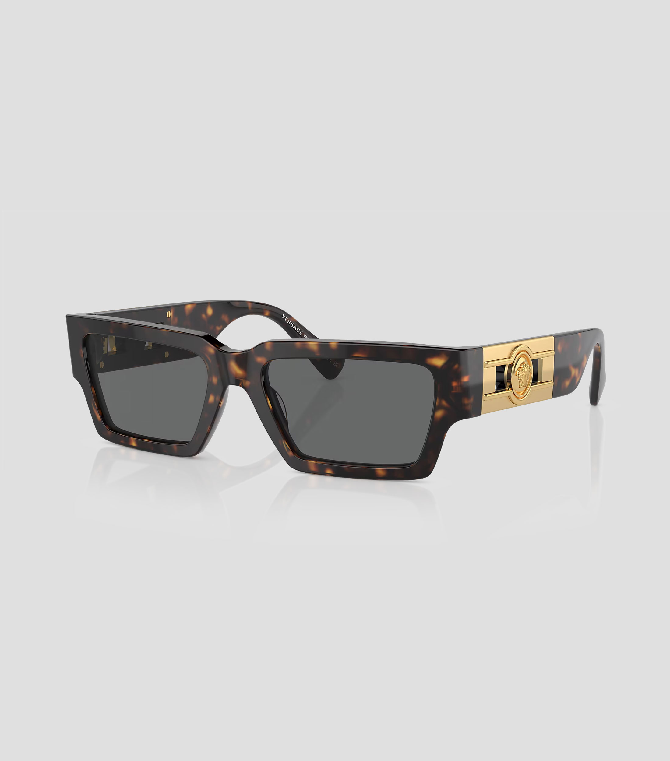 Lentes de sol rectangulares havana Hombre
