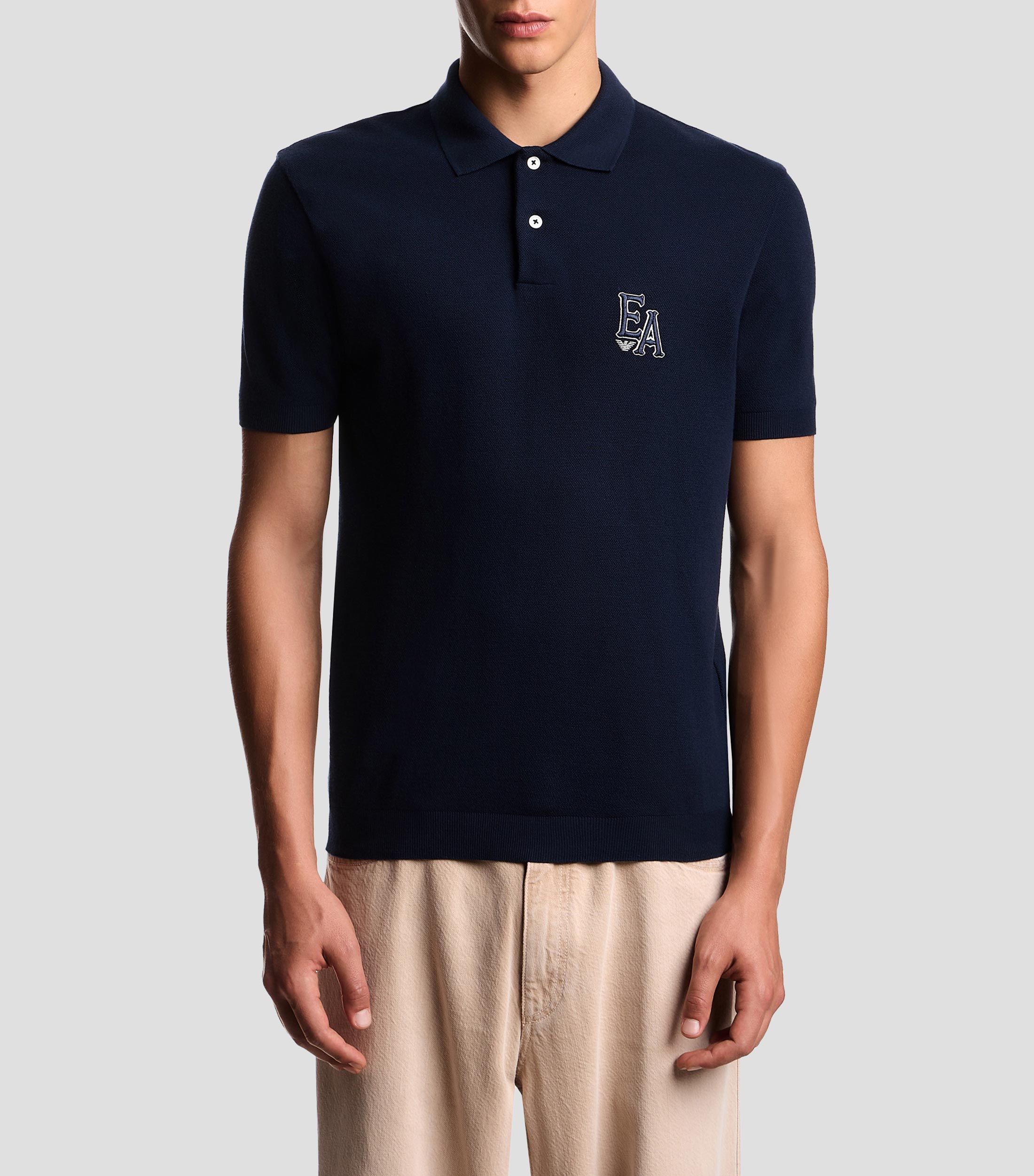 Playera tipo polo manga corta lisa Hombre