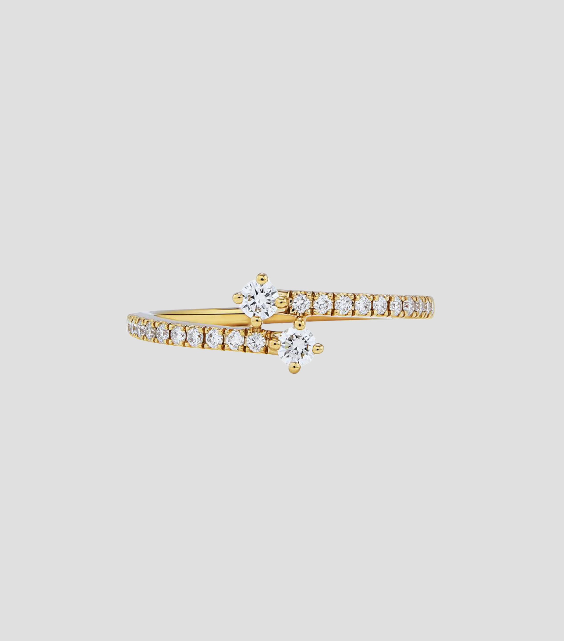 Anillo en Oro amarillo de 18 Kilates con diamantes Orion Tú y Yo Mujer