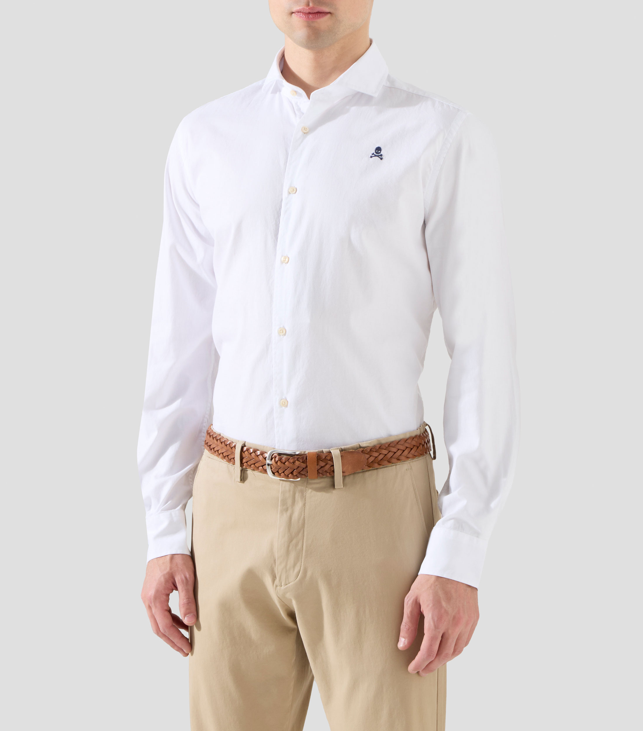 Camisa lisa manga larga Hombre