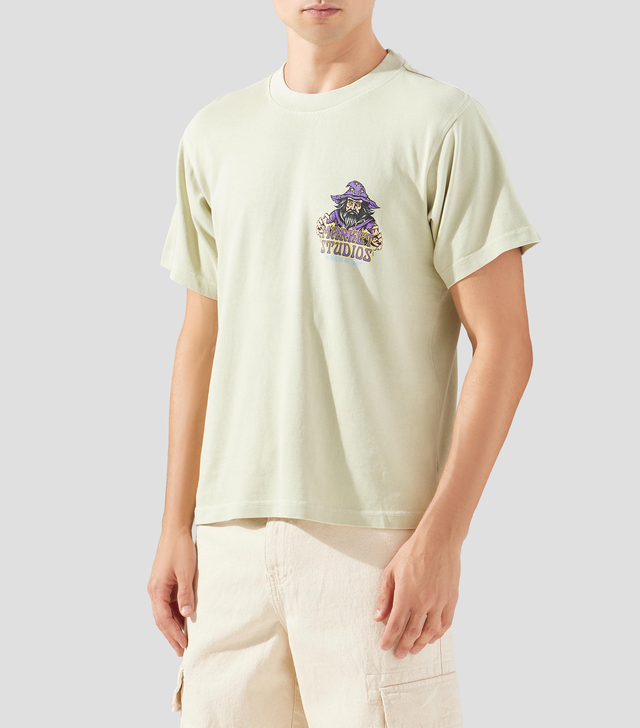 Playera cuello redondo manga corta con estampado Hombre