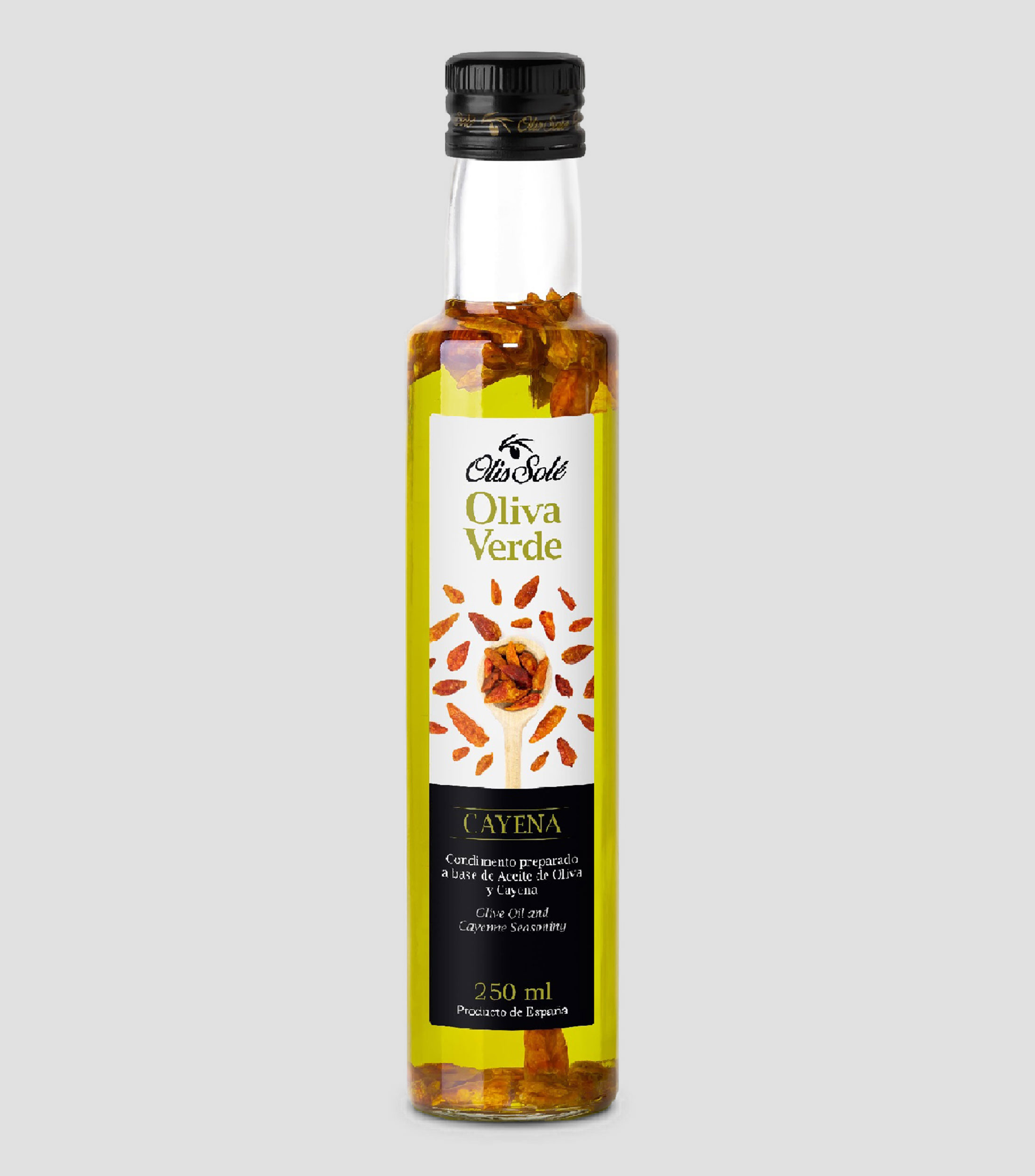 Aceite de Oliva Verde y Pimiento de Cayena, 250 ml