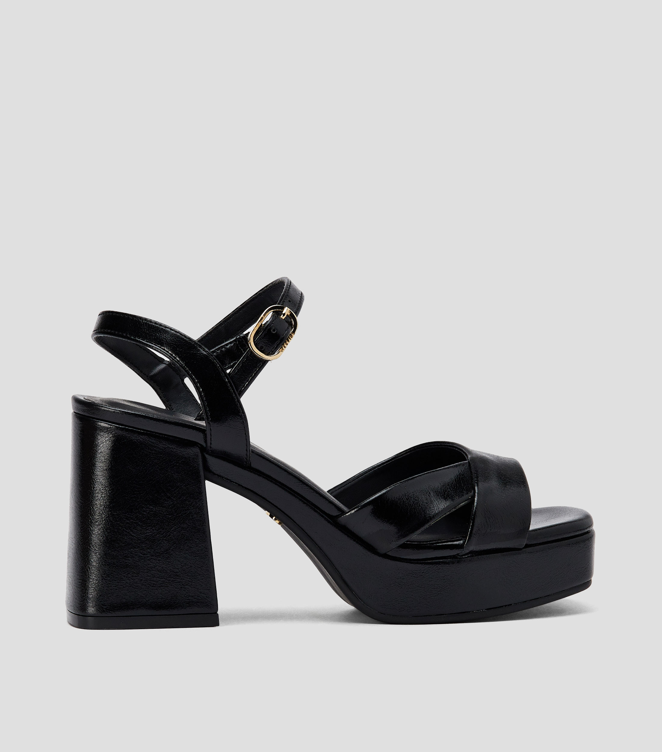 Sandalias con tacon alto ancho Mujer