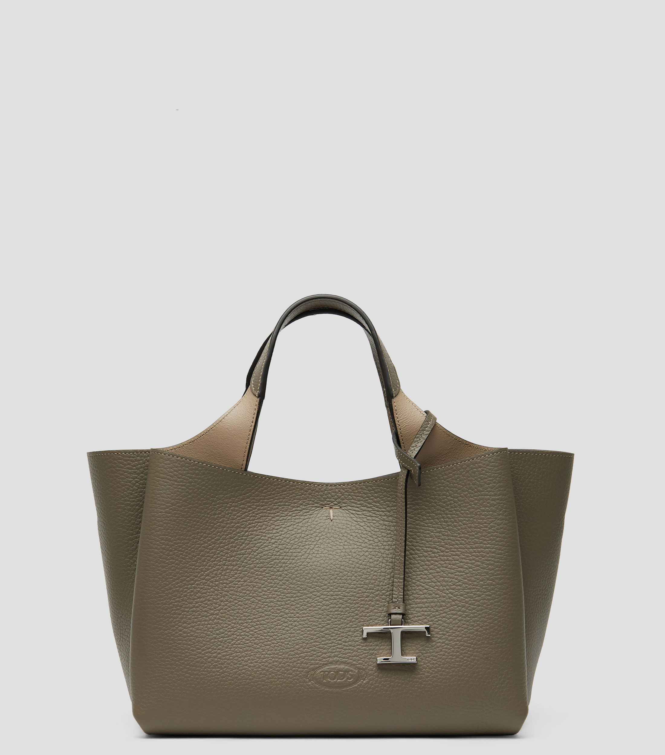 Bolsa tote en piel lisa Mujer