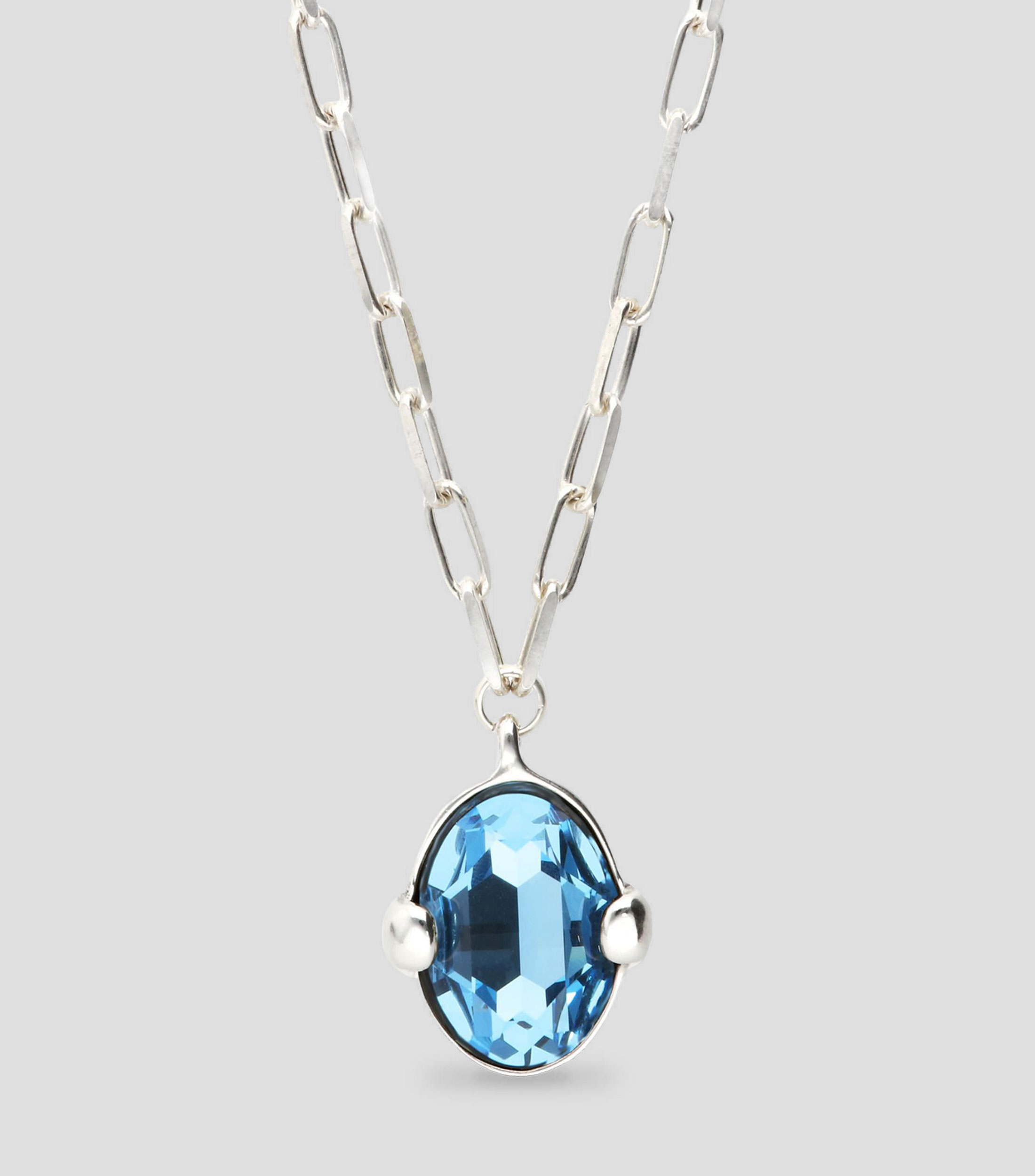 Collar con dije de cristal azul Mujer