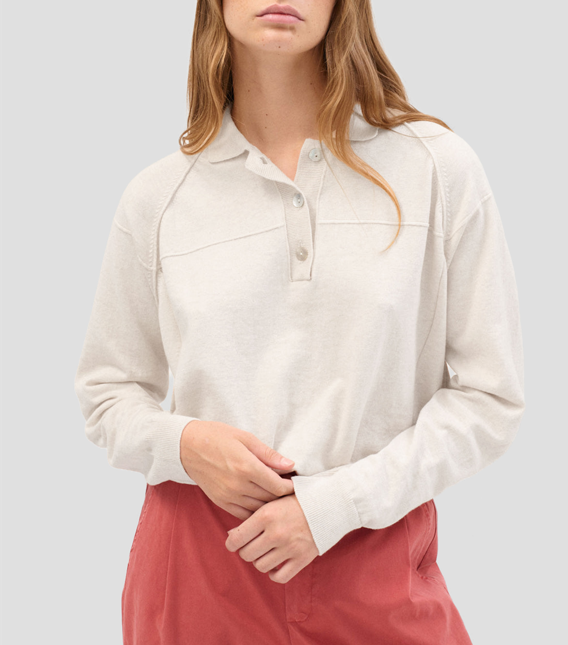 Suéter cuello polo Mujer