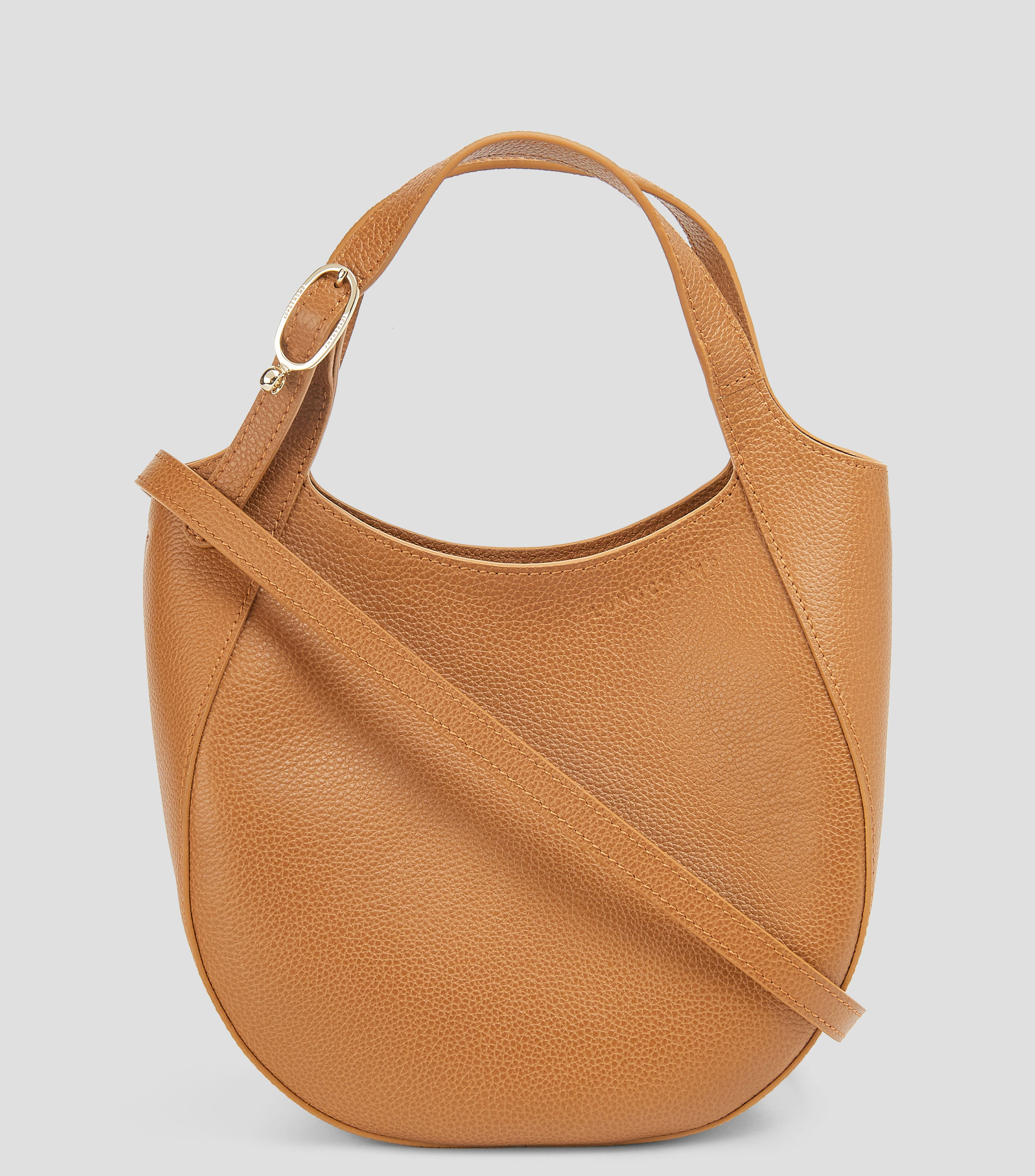 Bolsa shoulder café en piel Le Foulonné lisa Mujer