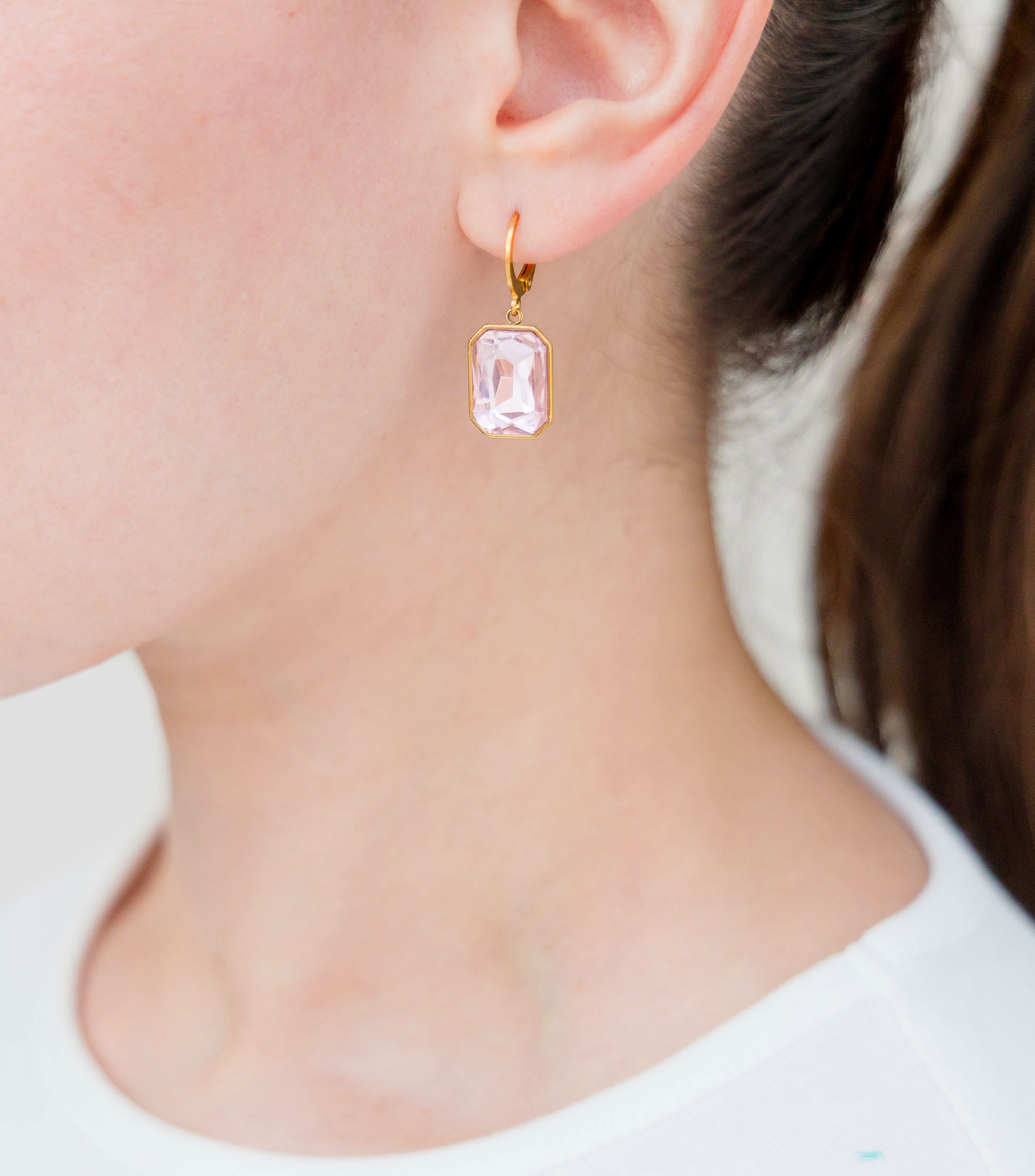 Aretes con cristal Mujer