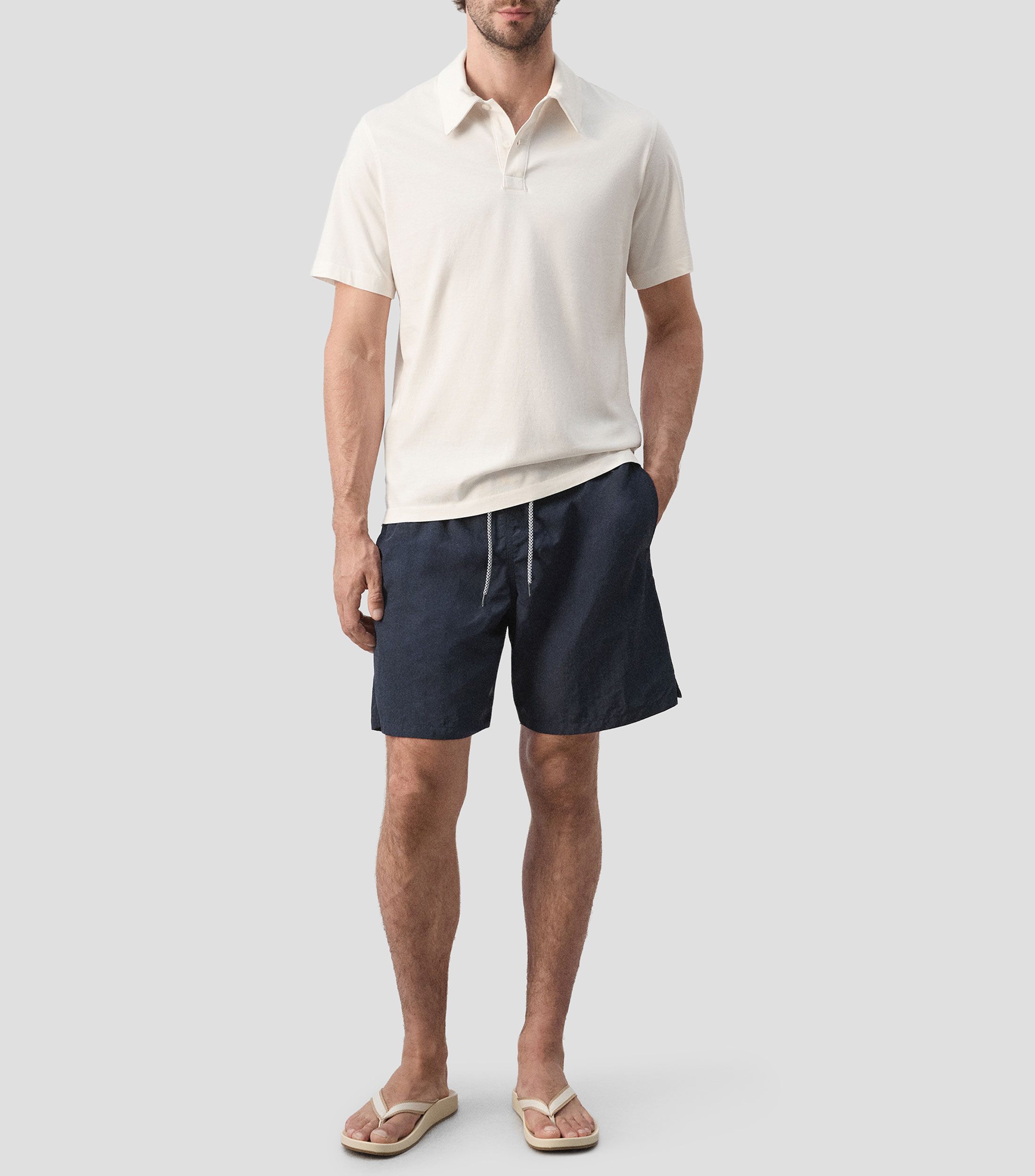 Playera tipo polo manga corta lisa Hombre