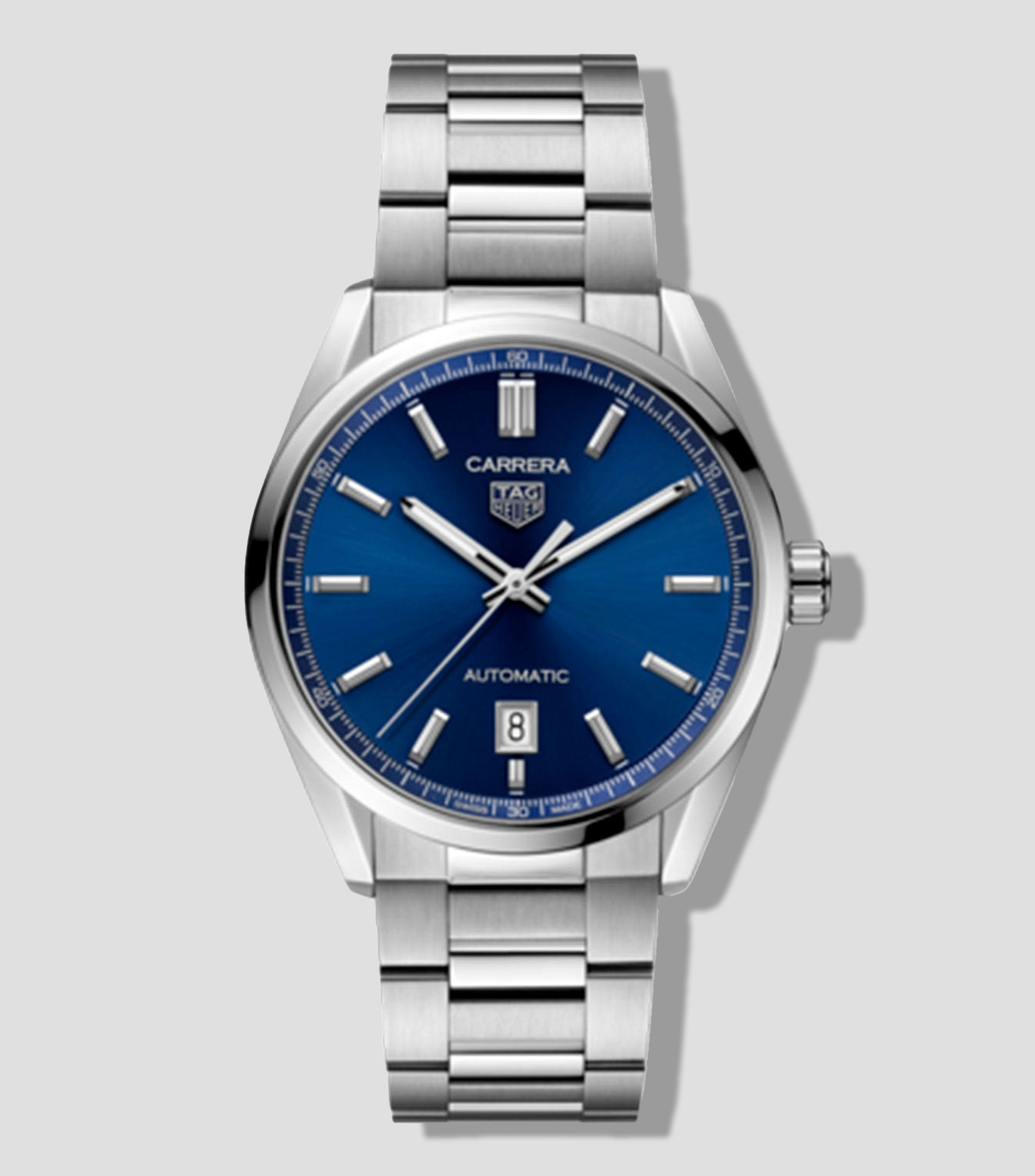 Reloj para Hombre Carrera de vestir, plateado, azul
