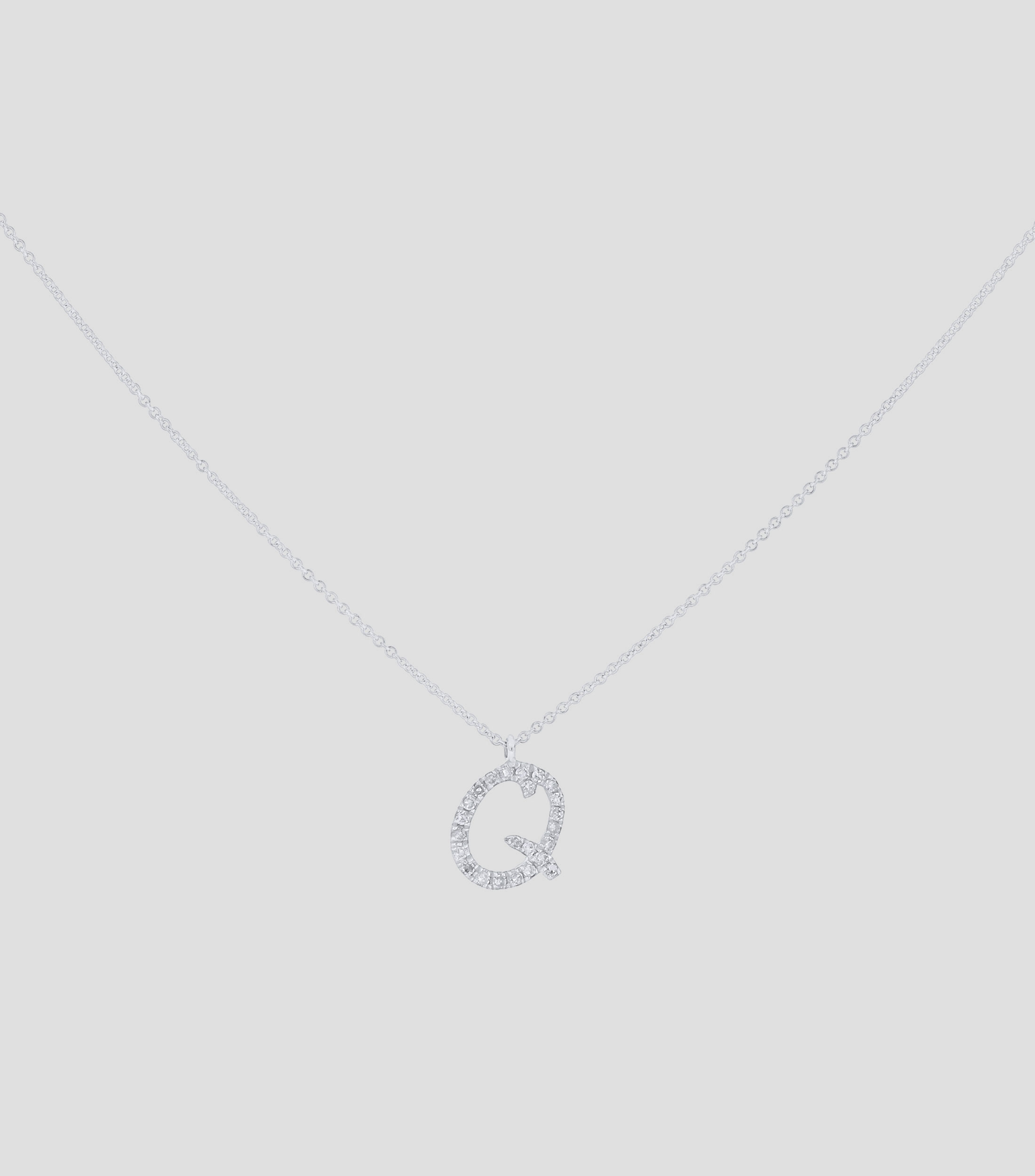 Dije y cadena en oro blanco 14 Kts Mujer