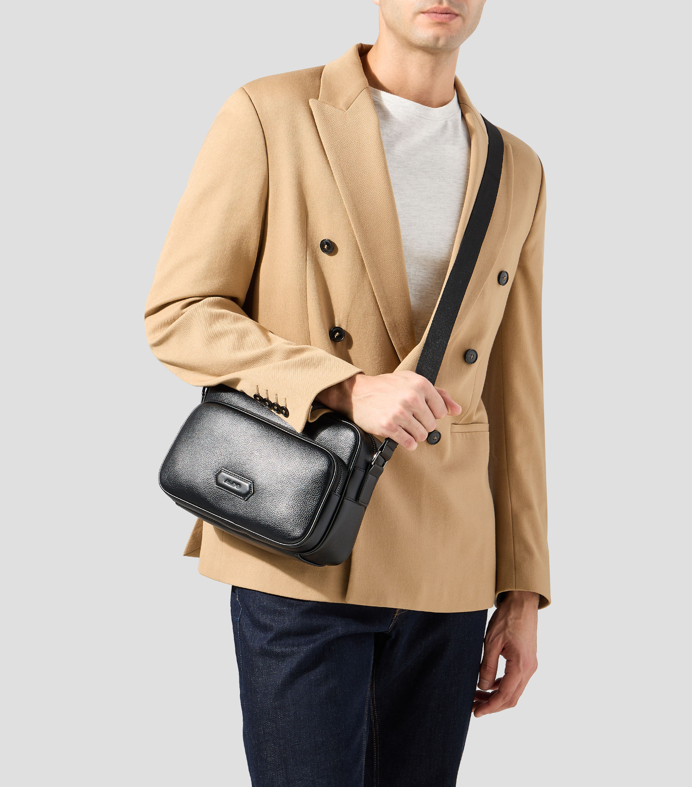Bolso crossbody liso Hombre