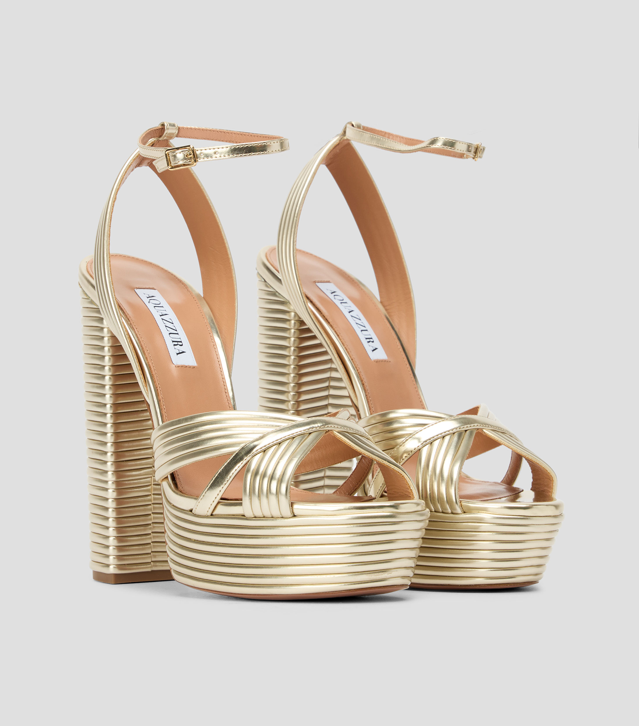 Sandalias con tacón alto media luna Mujer