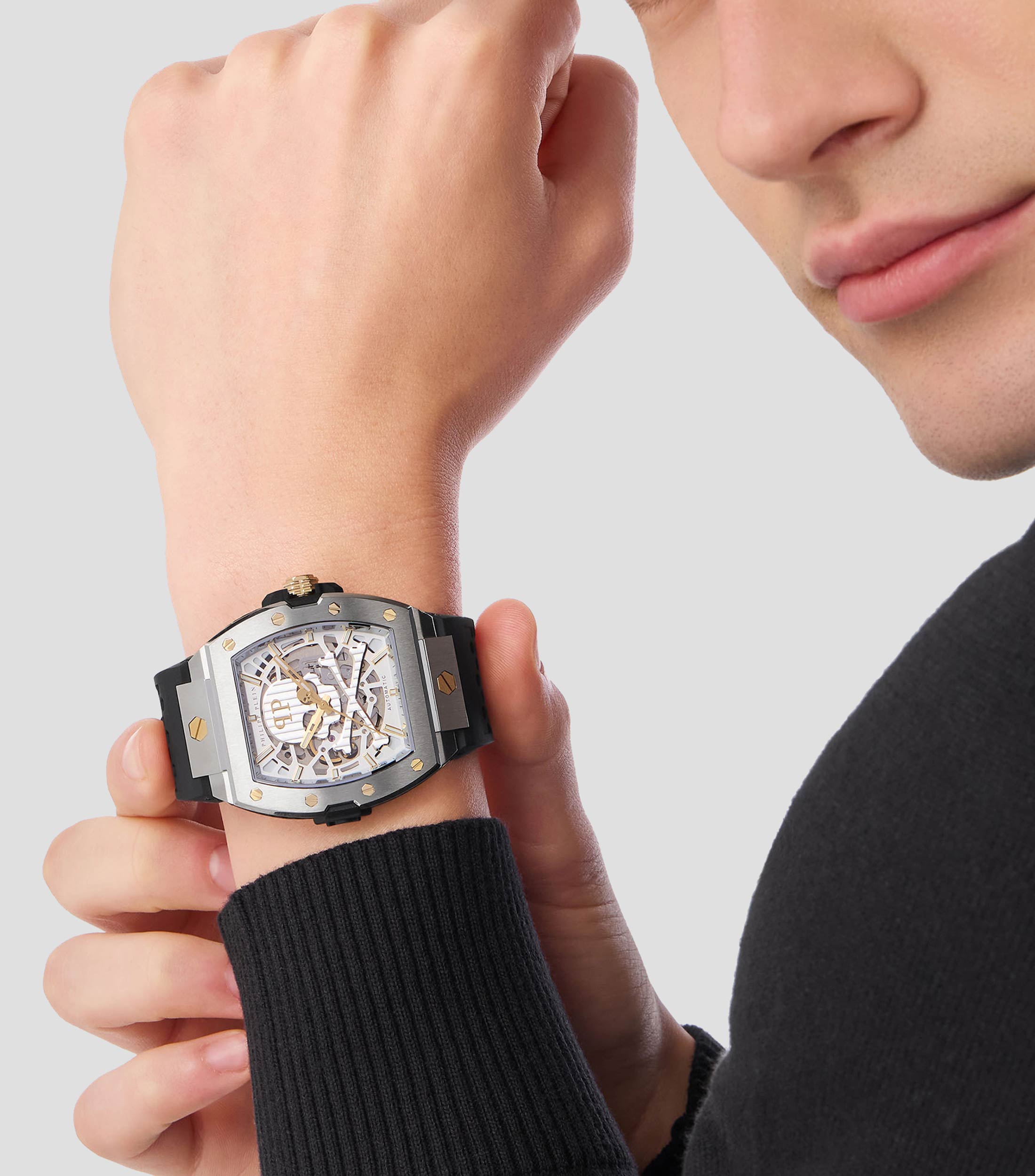 Reloj para Hombre The Skeleton Casual Plateado, Dorado