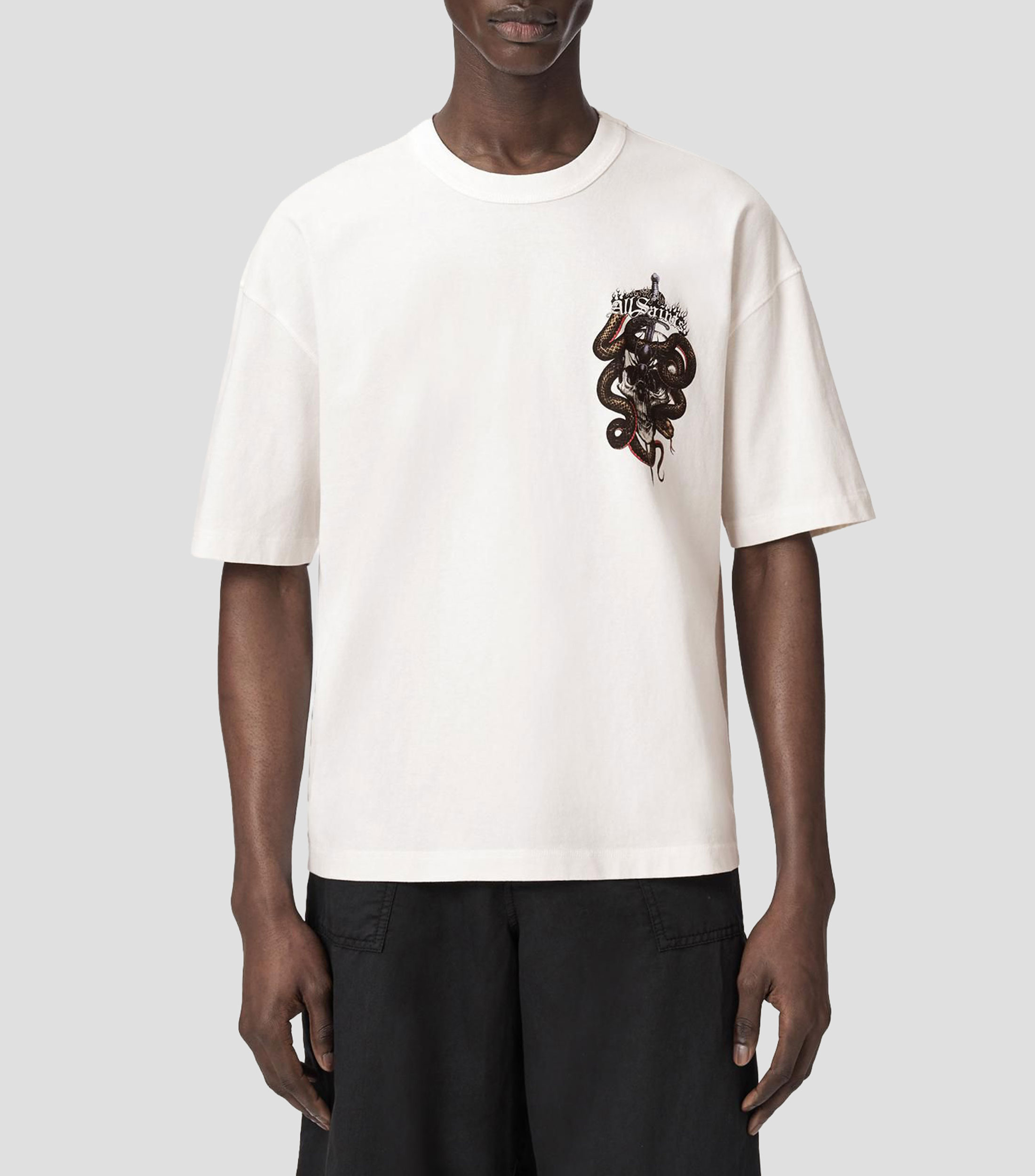 Playera cuello redondo manga corta estampada Hombre