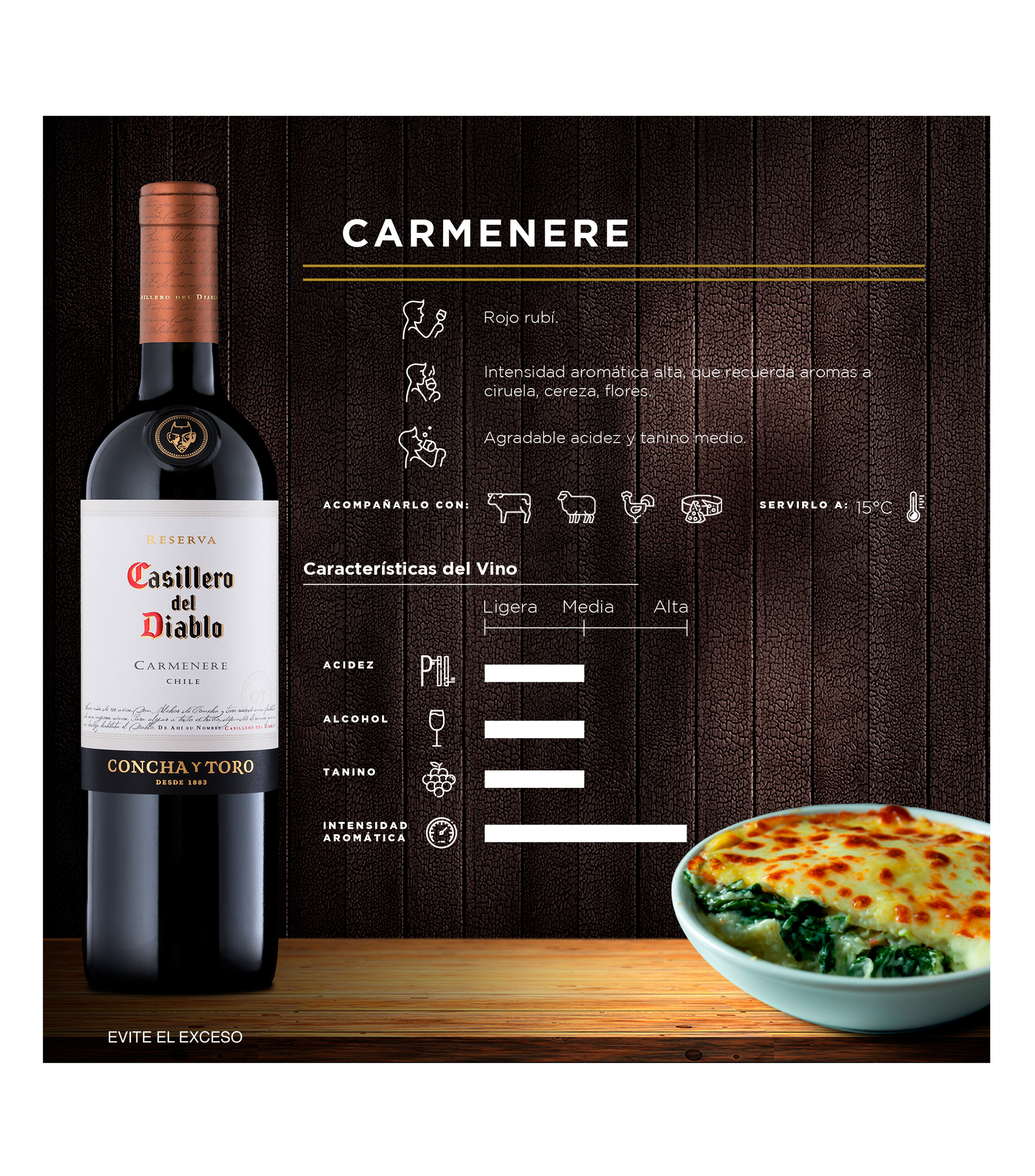 Vino Tinto Carmenere, 750 ml