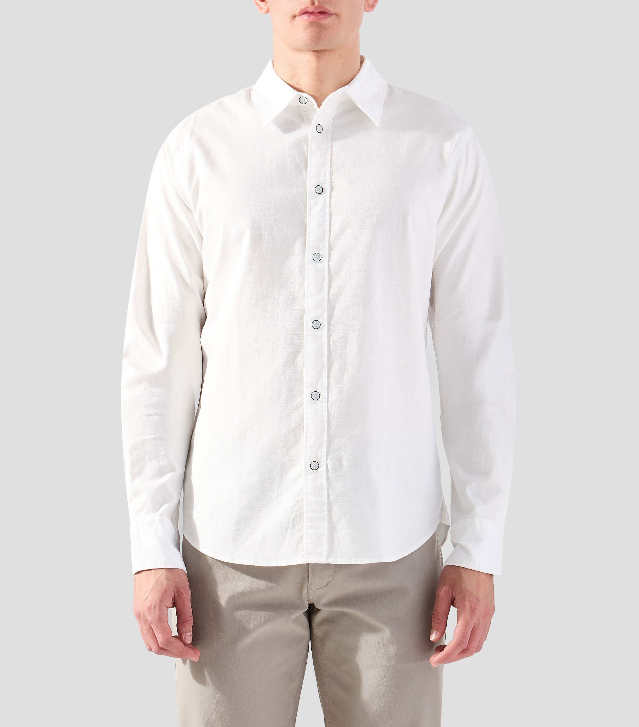 Camisa lisa manga larga Hombre