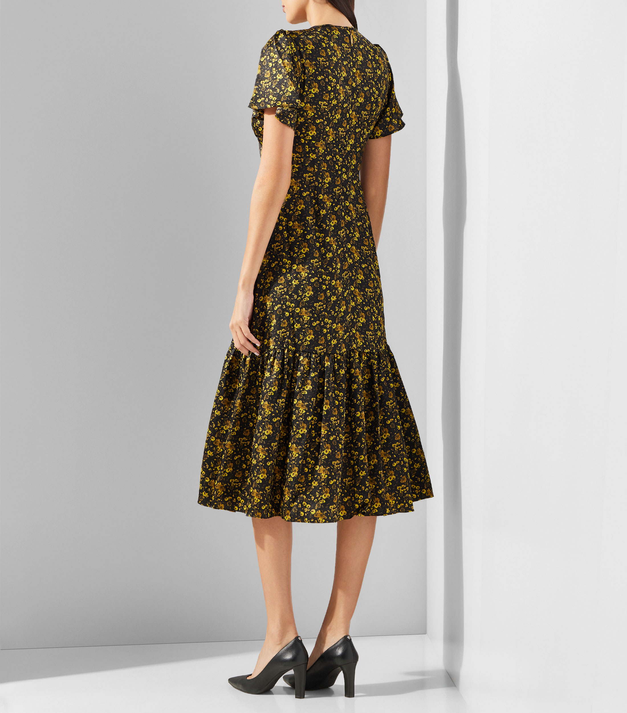 Vestido midi estampado Mujer