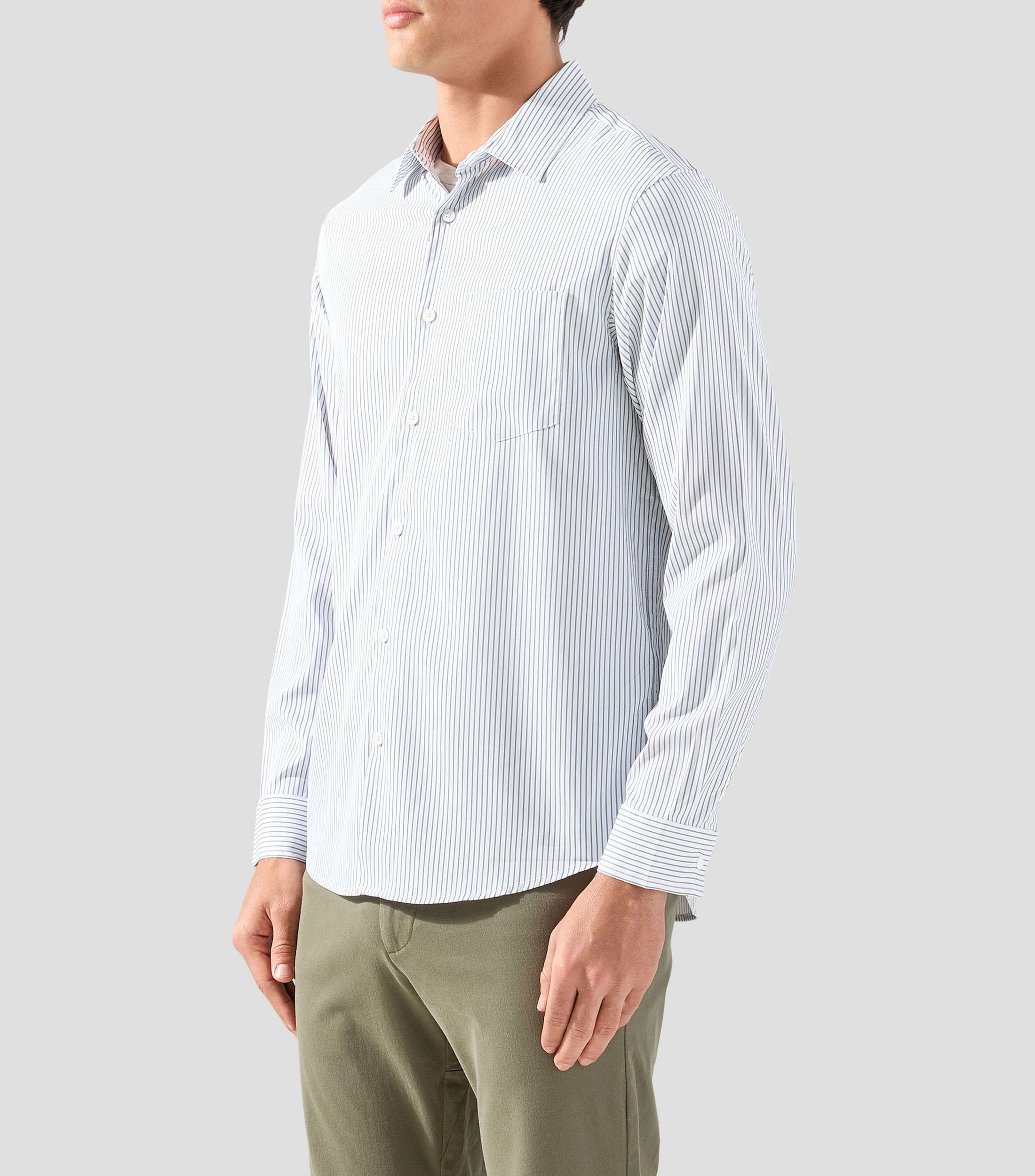 Camisa de rayas manga larga Hombre