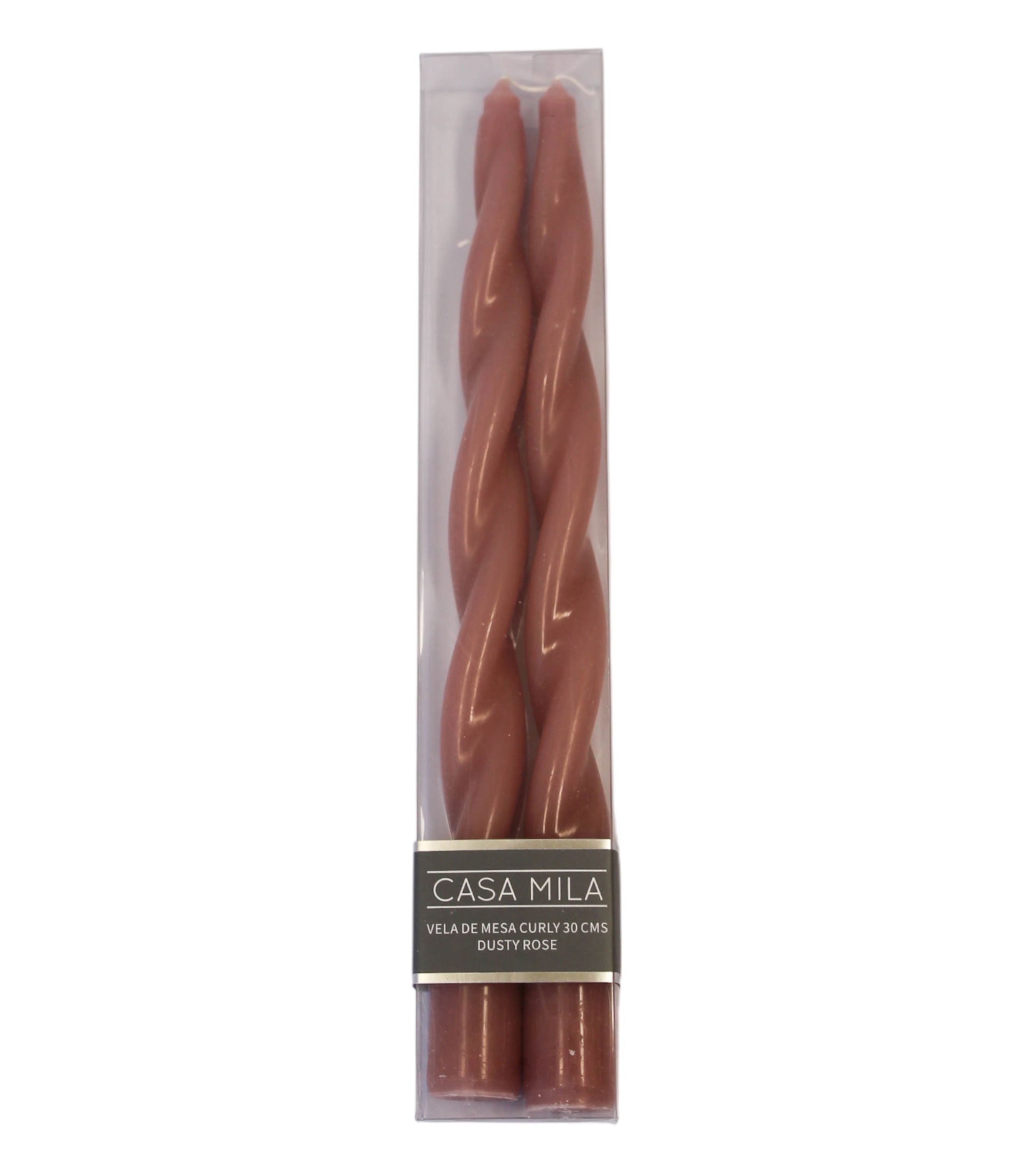 Set 2 Velas Decorativas Curly, Rosa