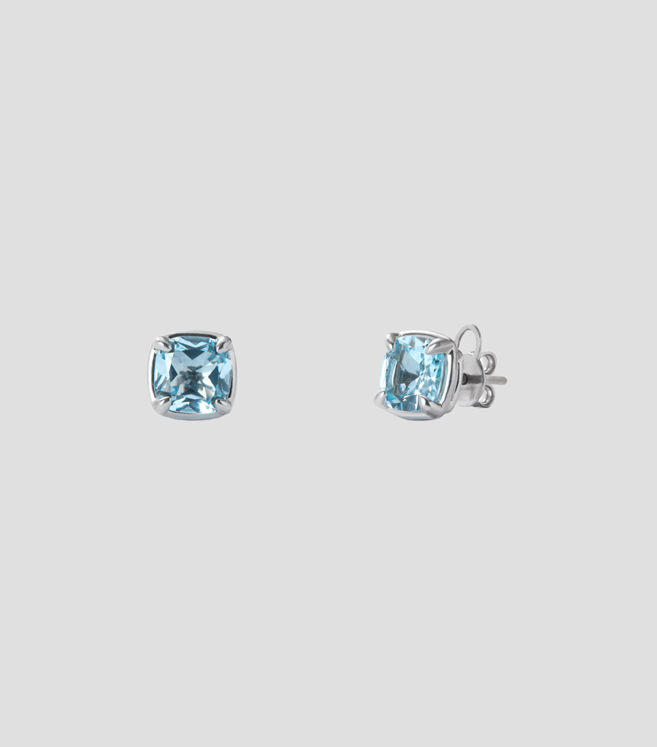 Pendientes en plata .925 con topacio azul Mujer