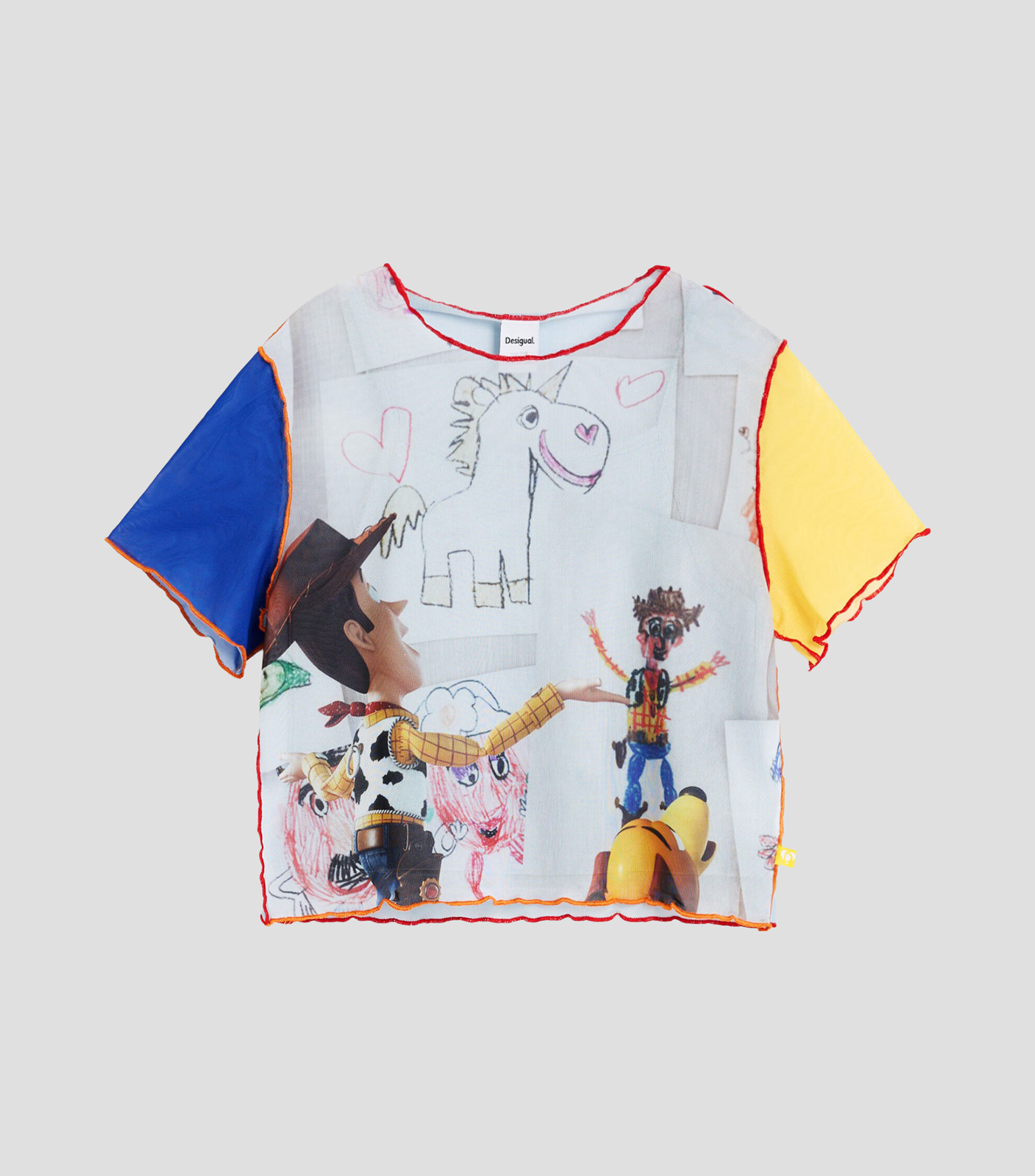 Playera cuello redondo manga corta con estampado Niña