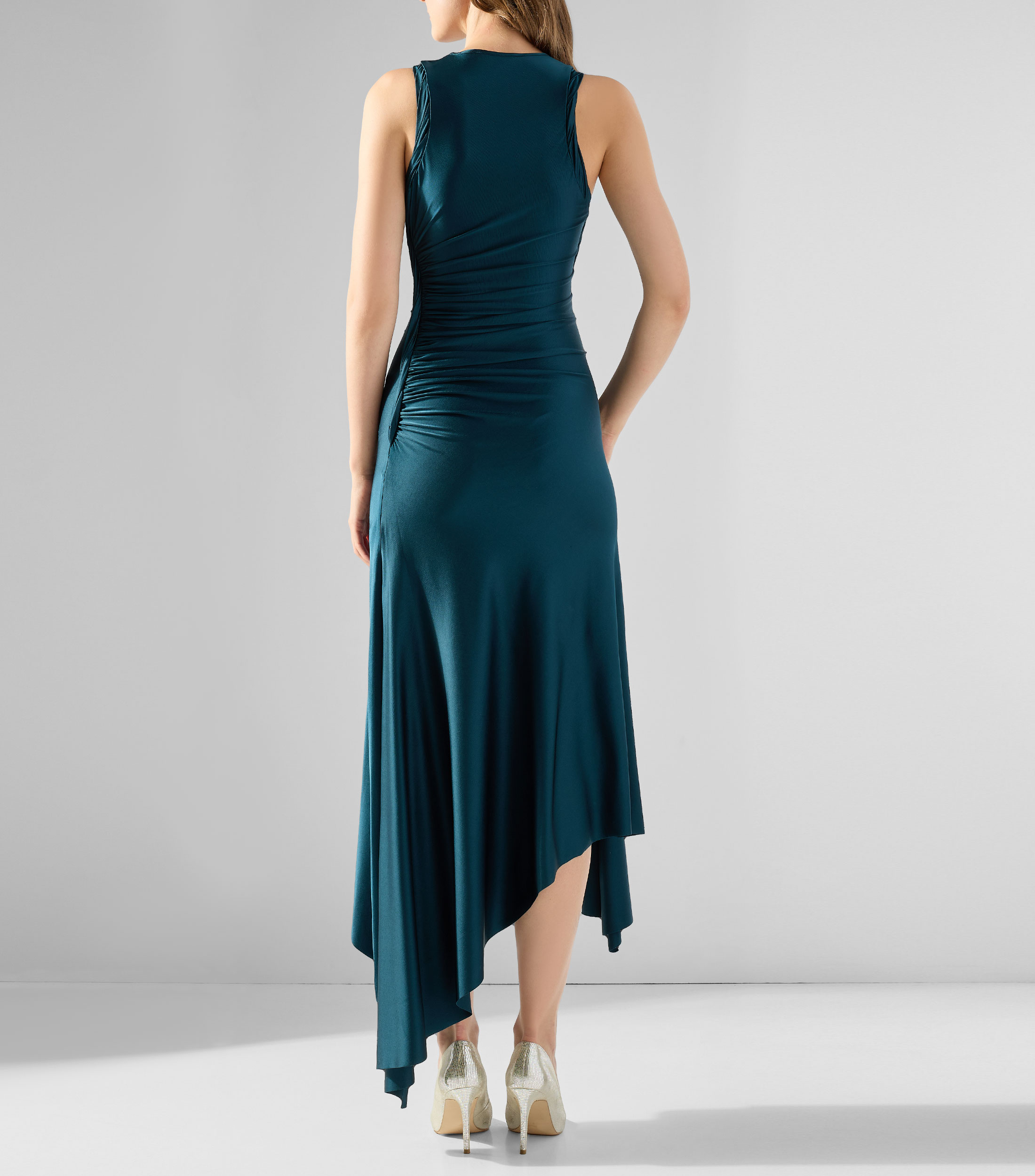 Vestido midi liso Mujer