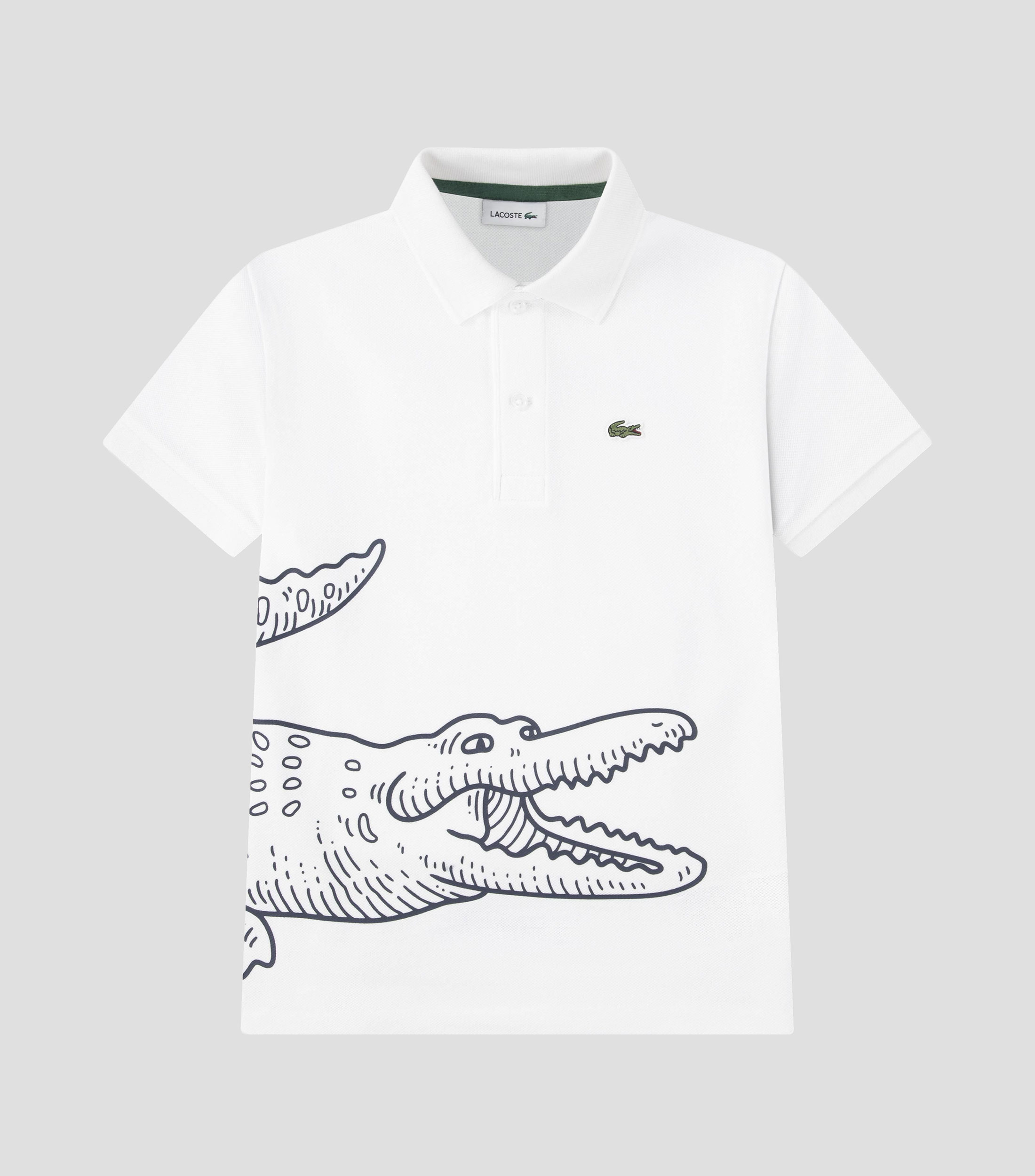 Playera tipo polo manga larga con estampado Niño