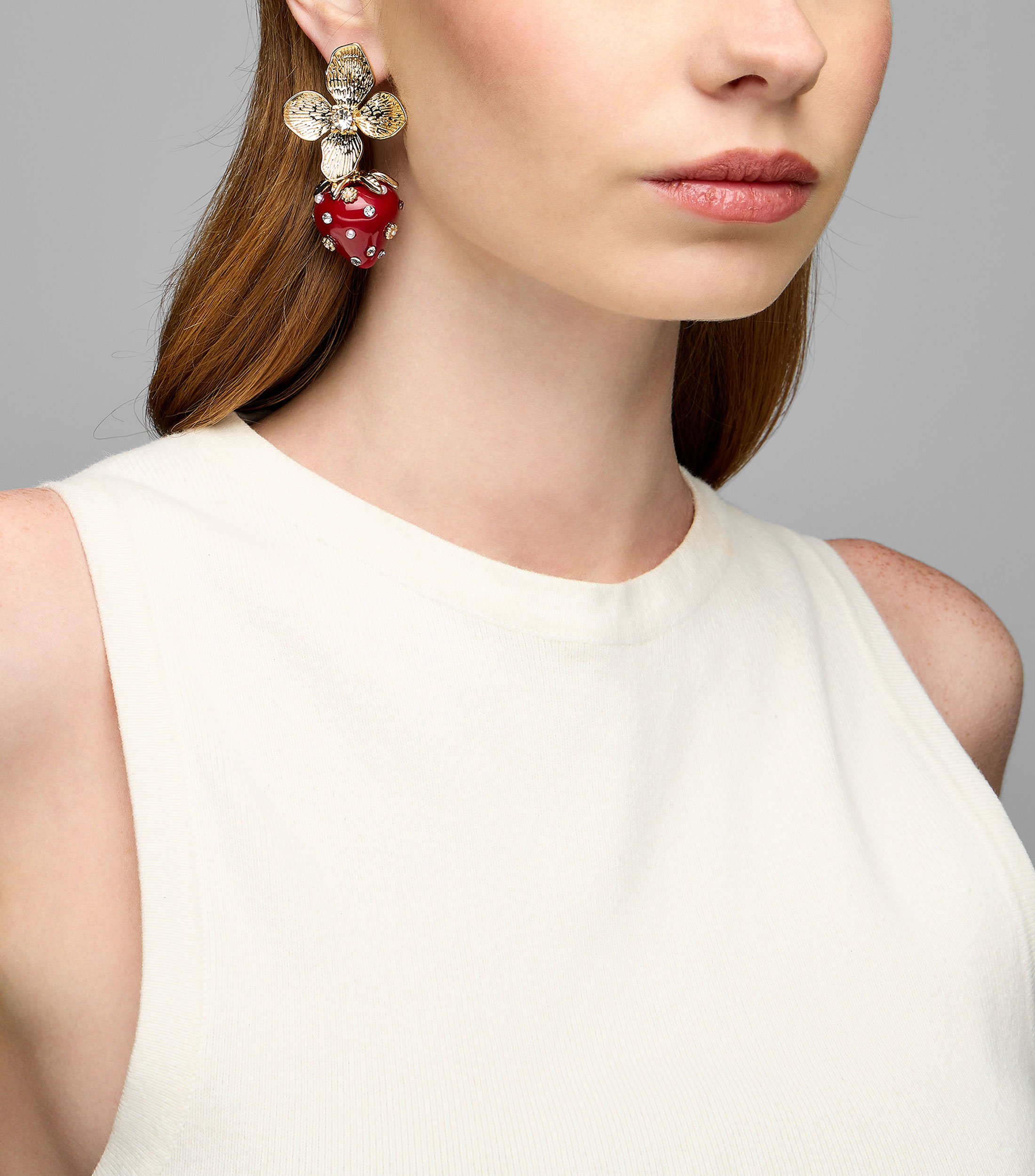 Aretes fresa con cristales Berrybloom Mujer