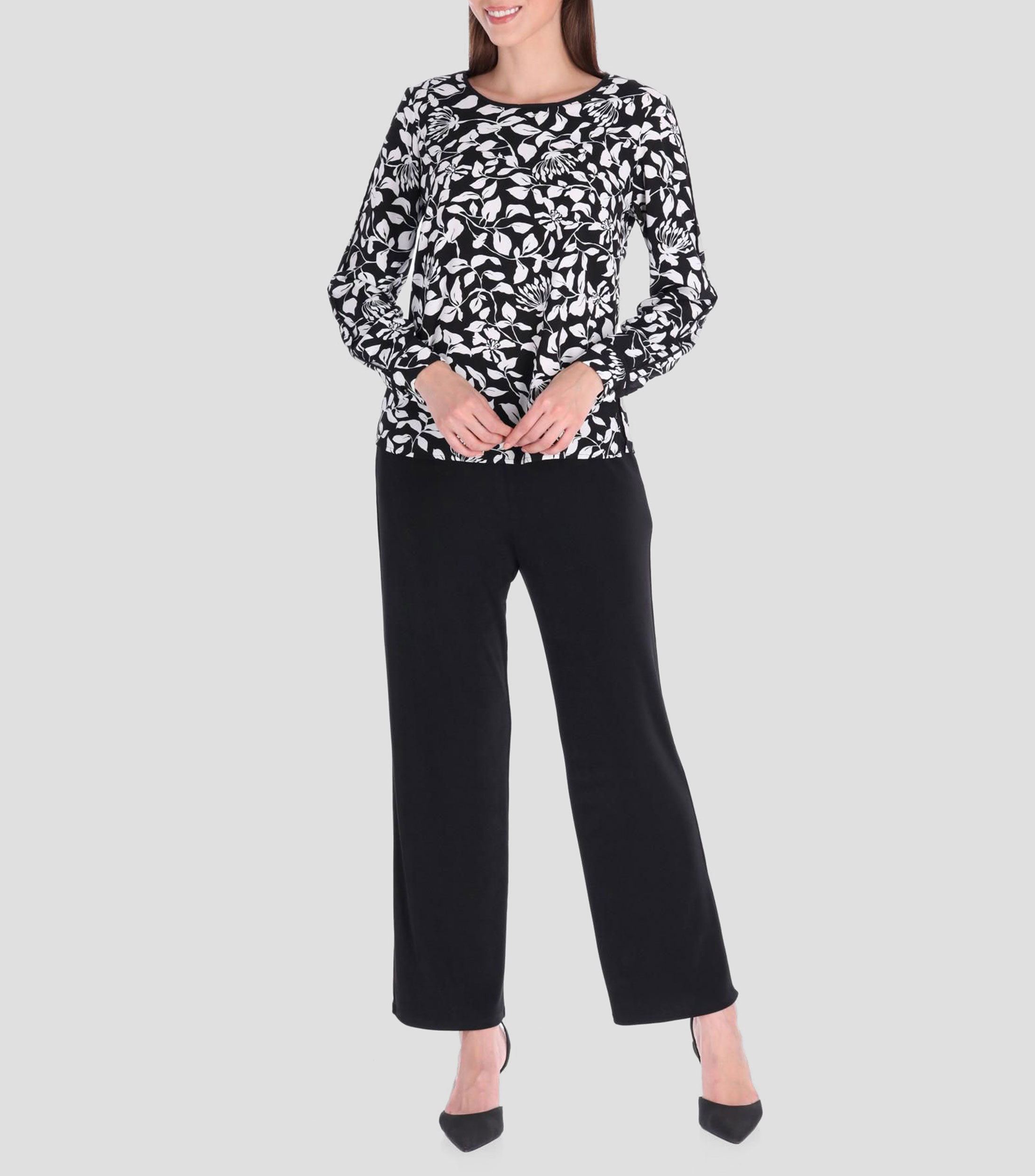 Blusa estampada con manga larga Mujer