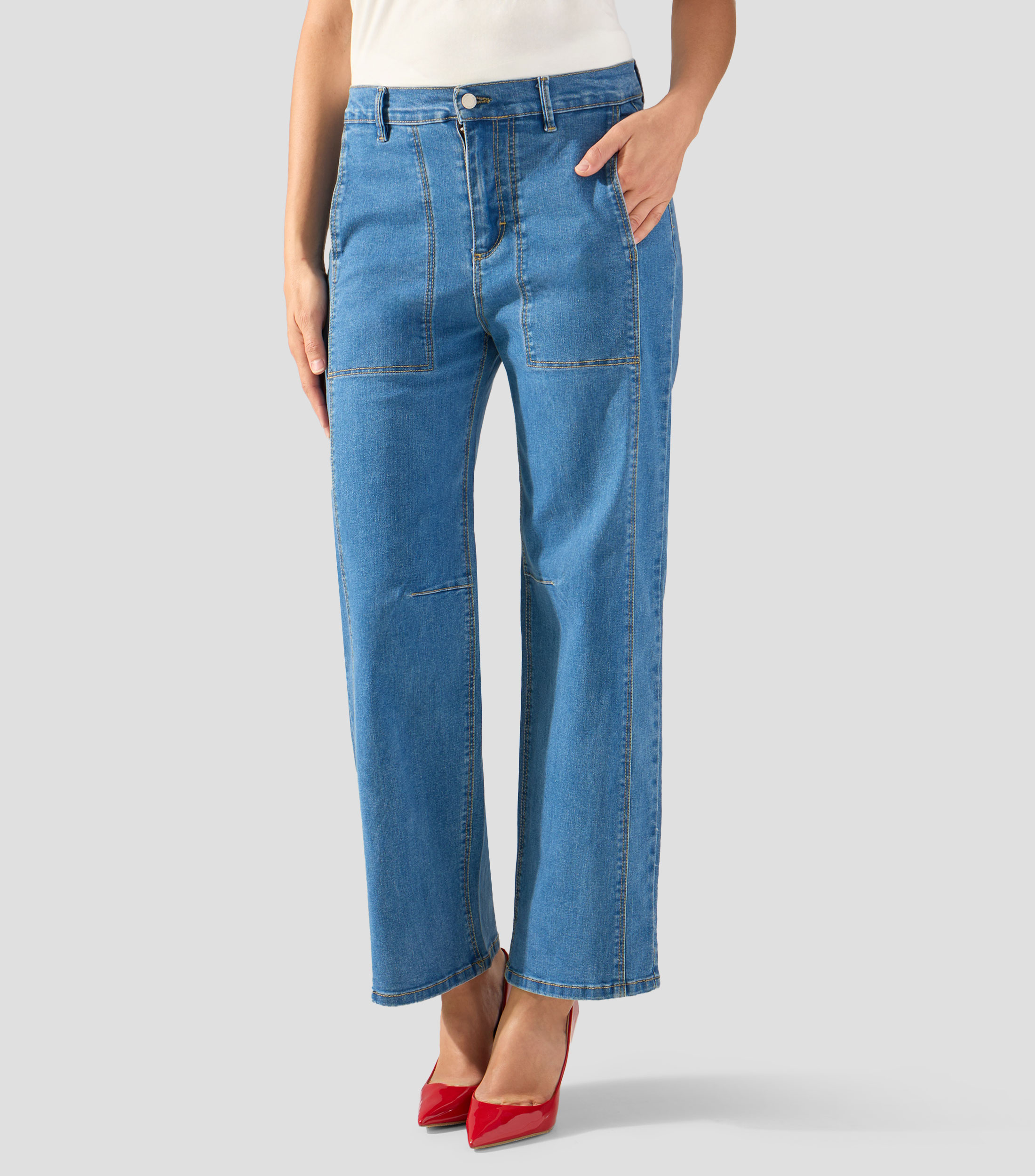 Jeans de corte recto Mujer