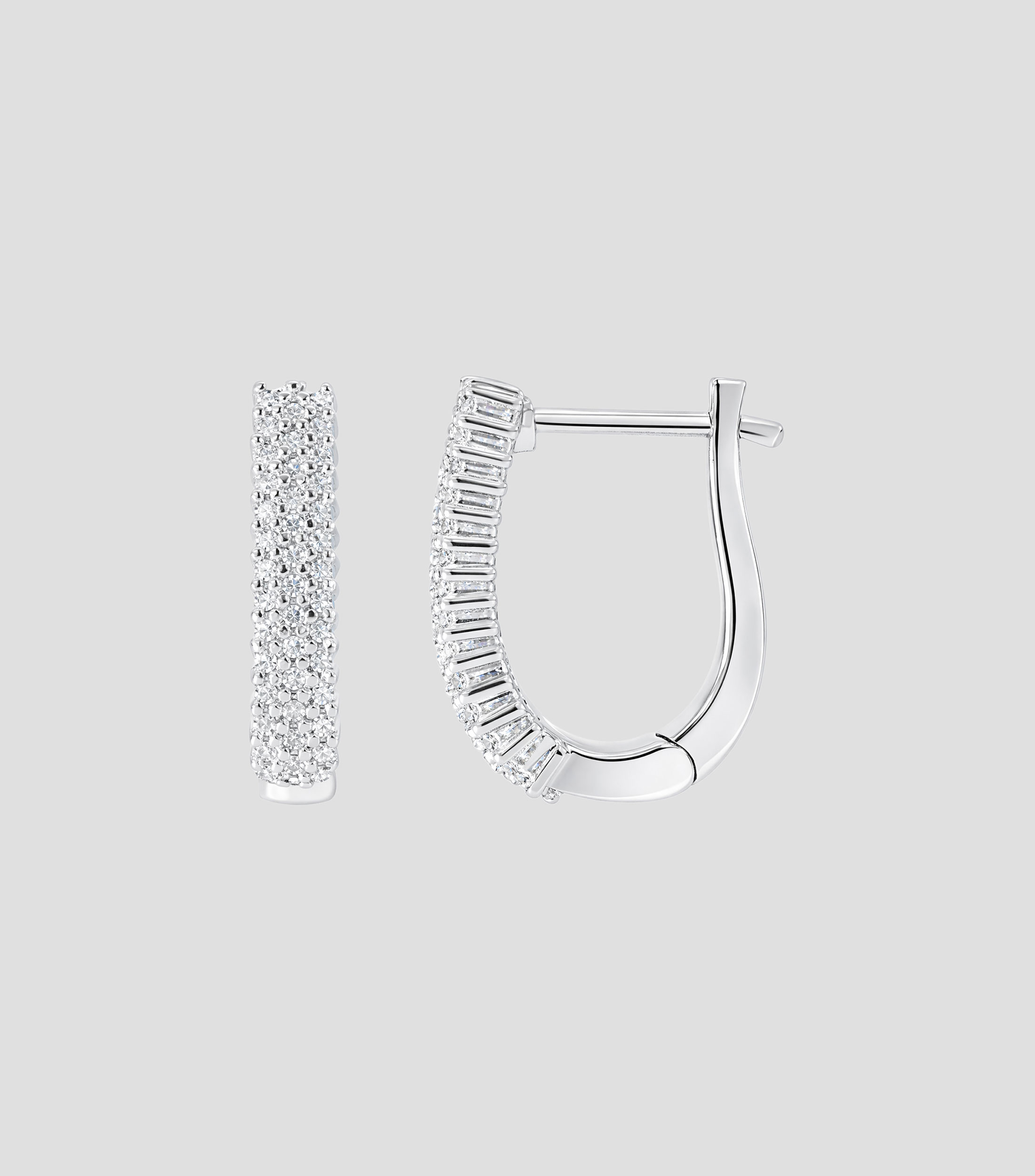 Aretes en oro blanco de 14 Kilates con diamantes Mujer