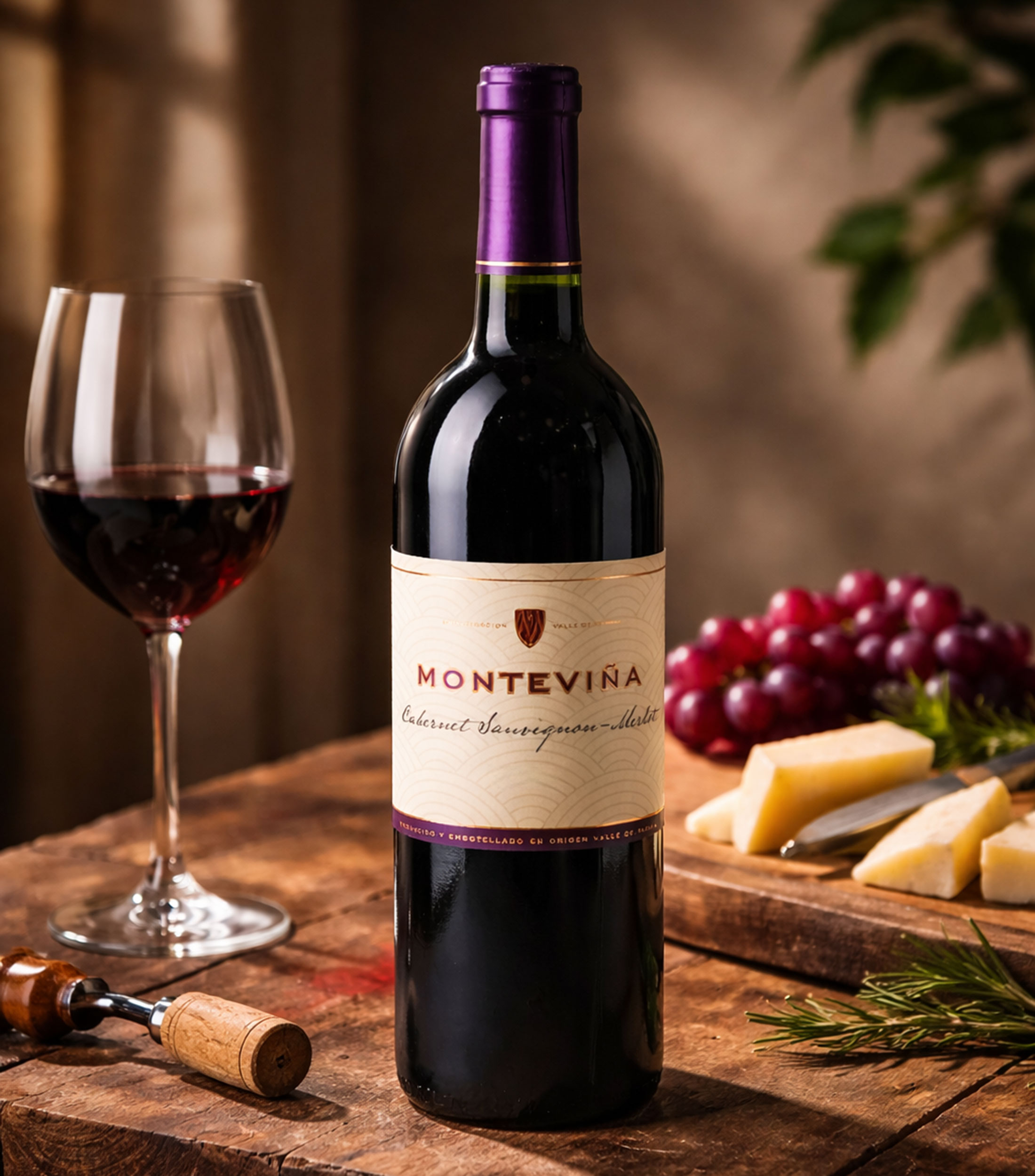 Vino Tinto Cabernet Sauvignon - Merlot, 750 ml