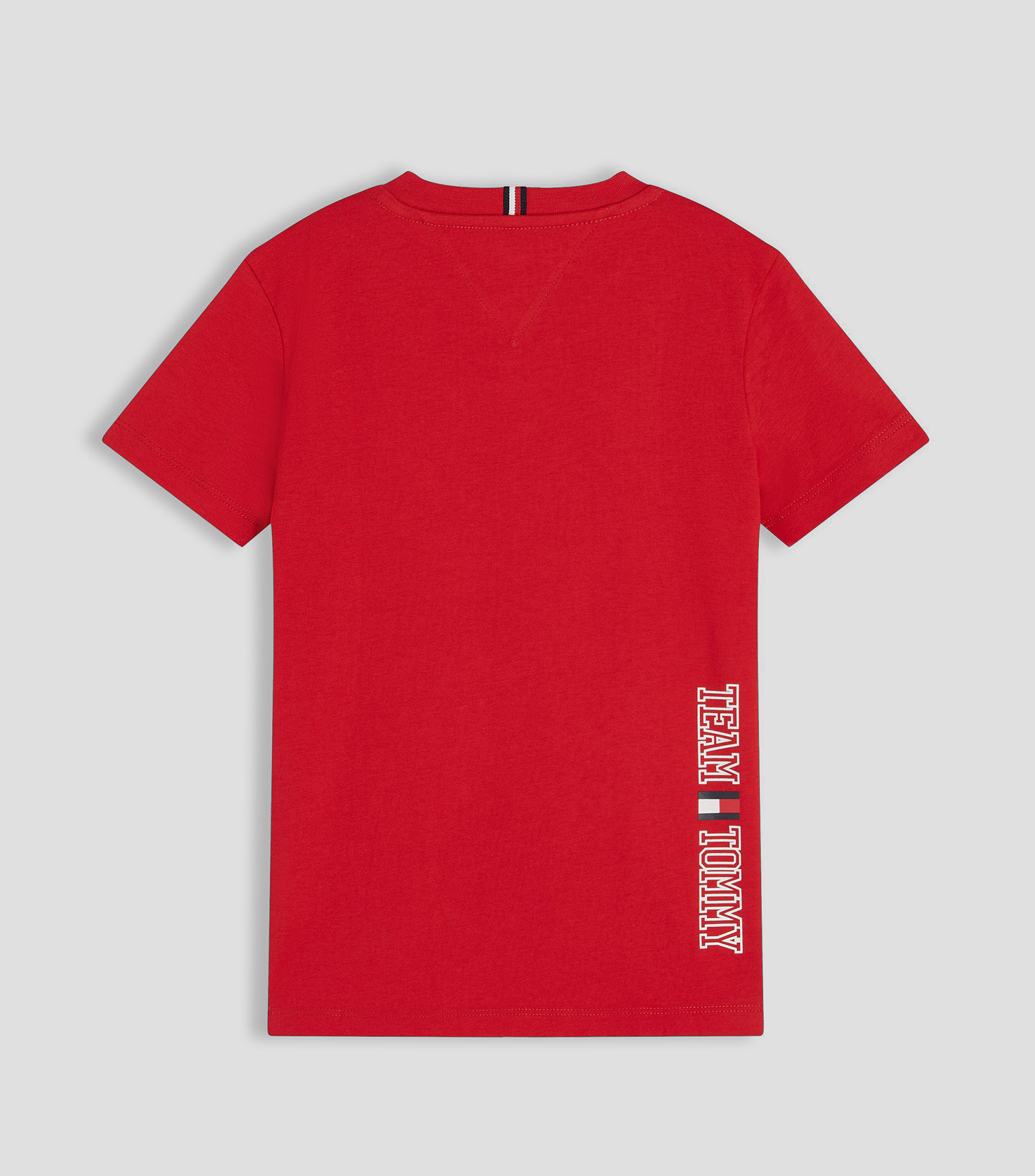 Playera roja cuello redondo manga corta lisa Niños