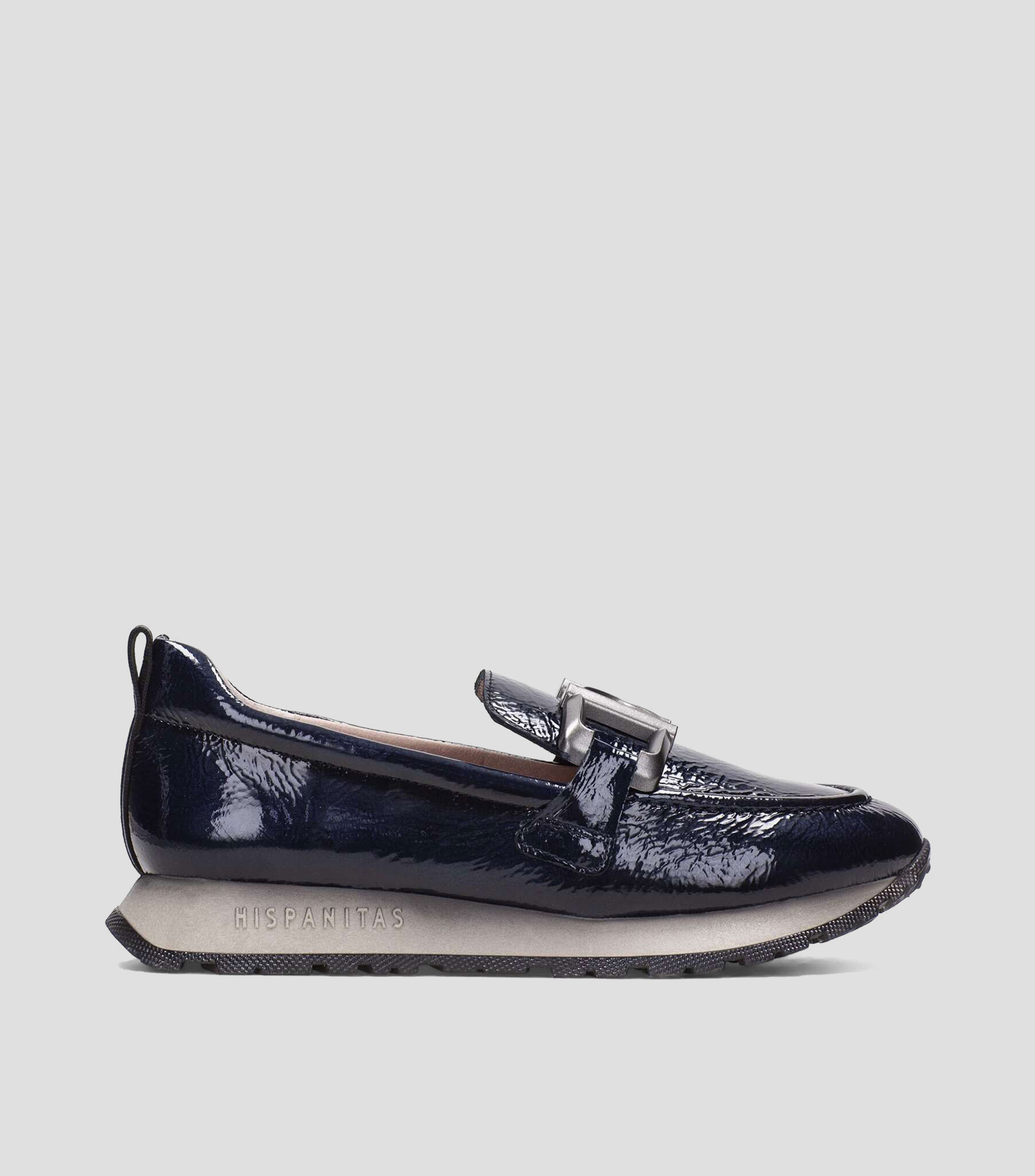 Mocasines Sport Kansas en piel tipo charol con herraje Mujer