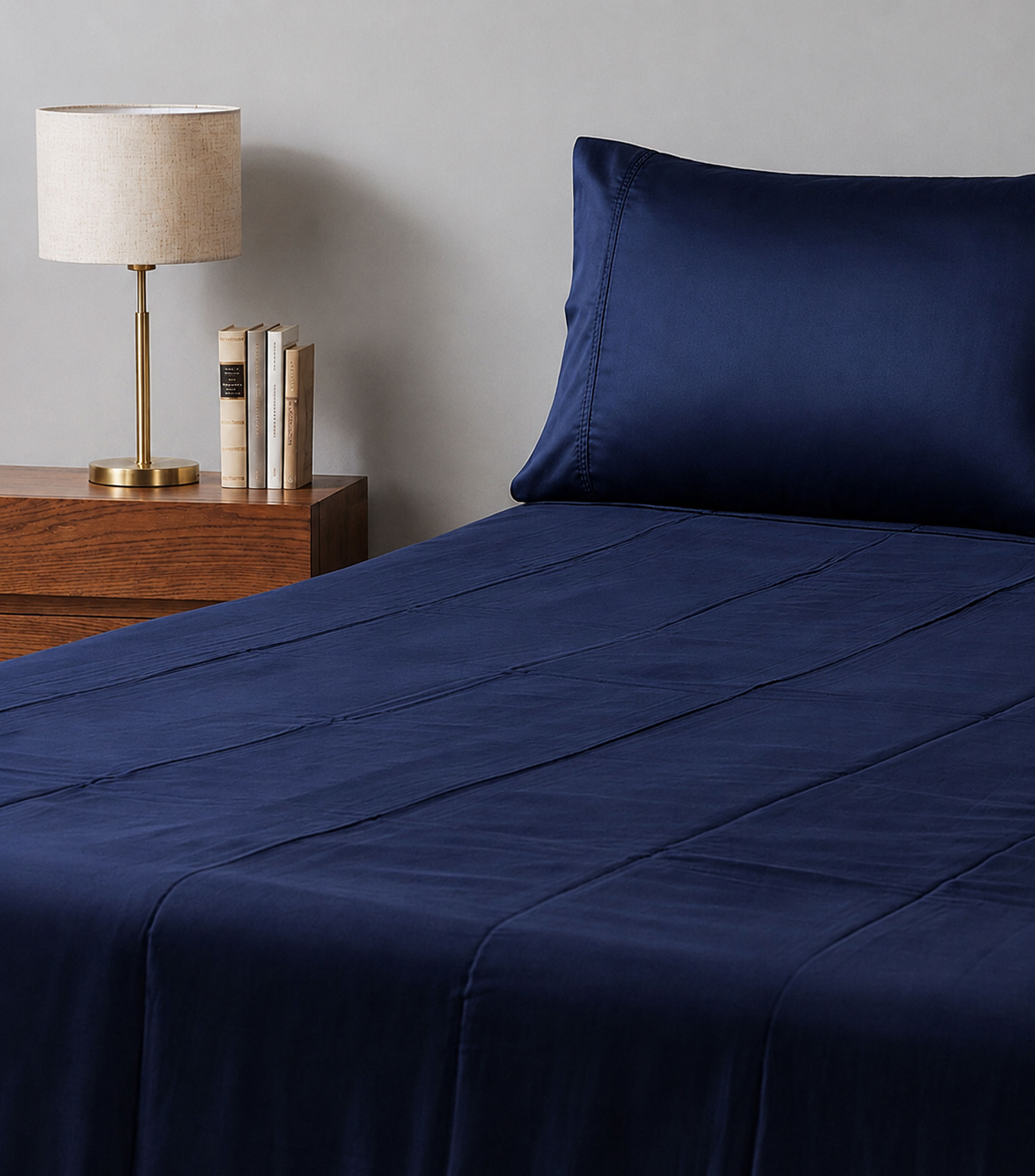 Juego de sábanas king size azul marino