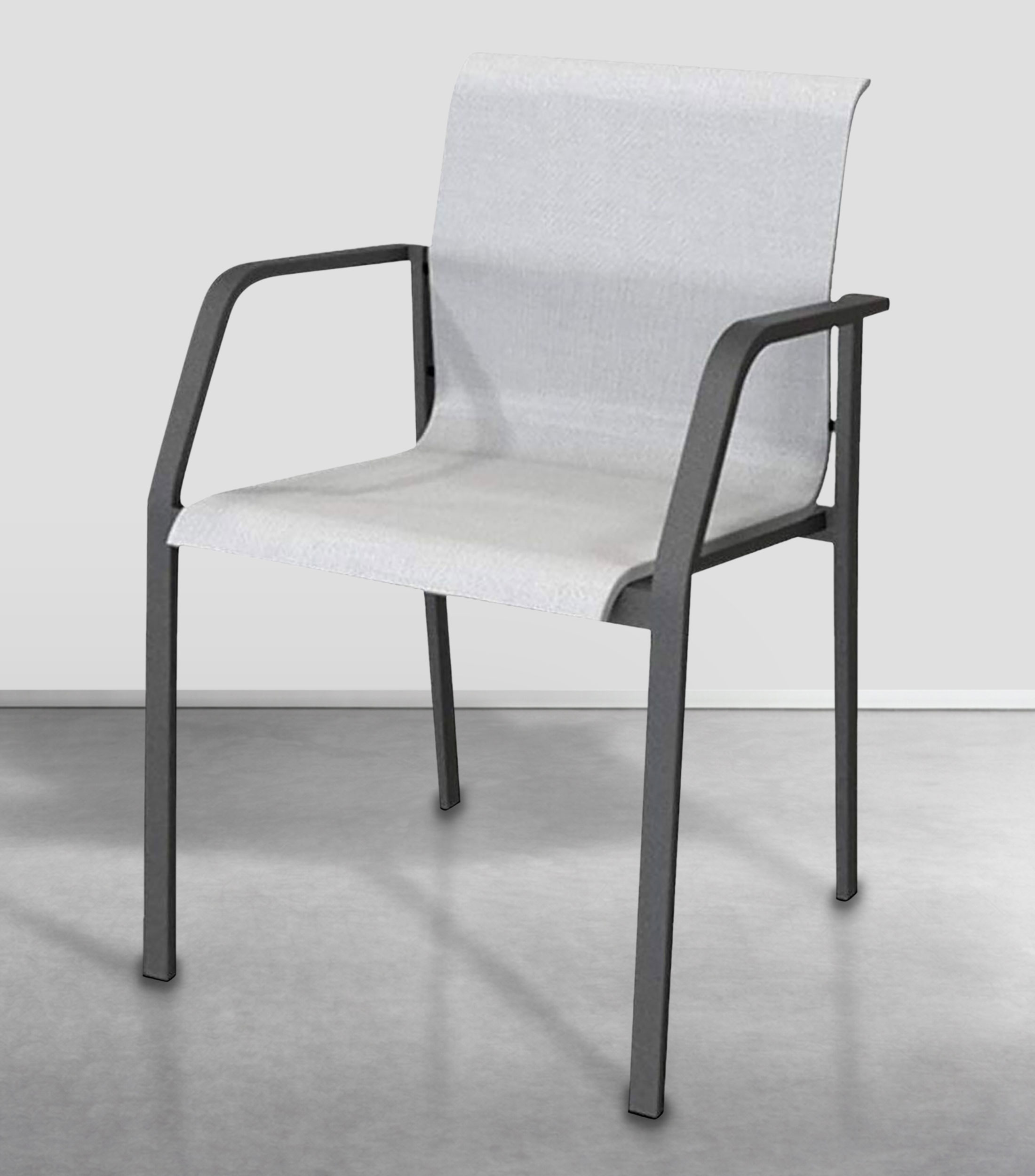 Silla con brazo para exterior en aluminio