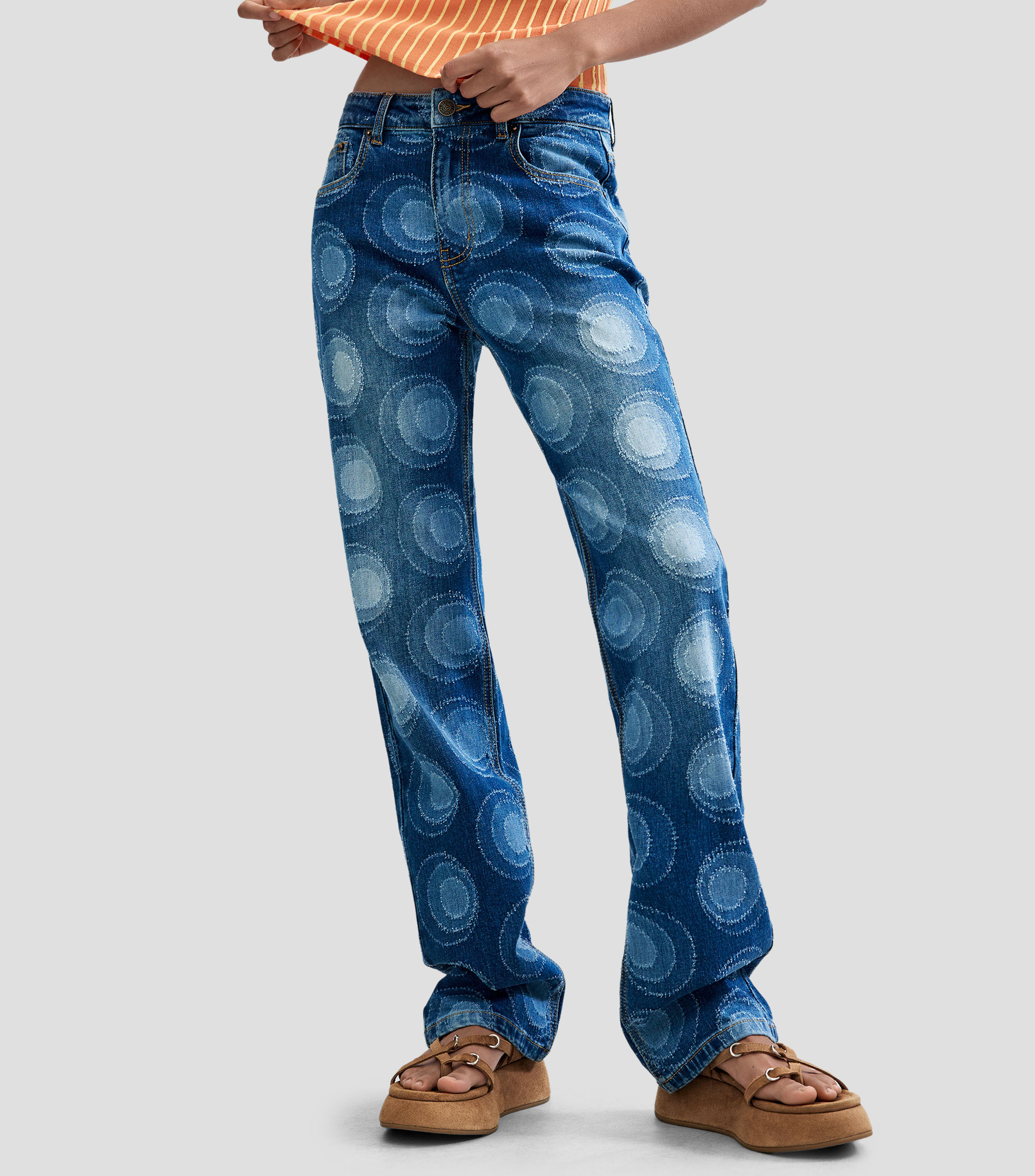 Jeans de corte slim para mujer