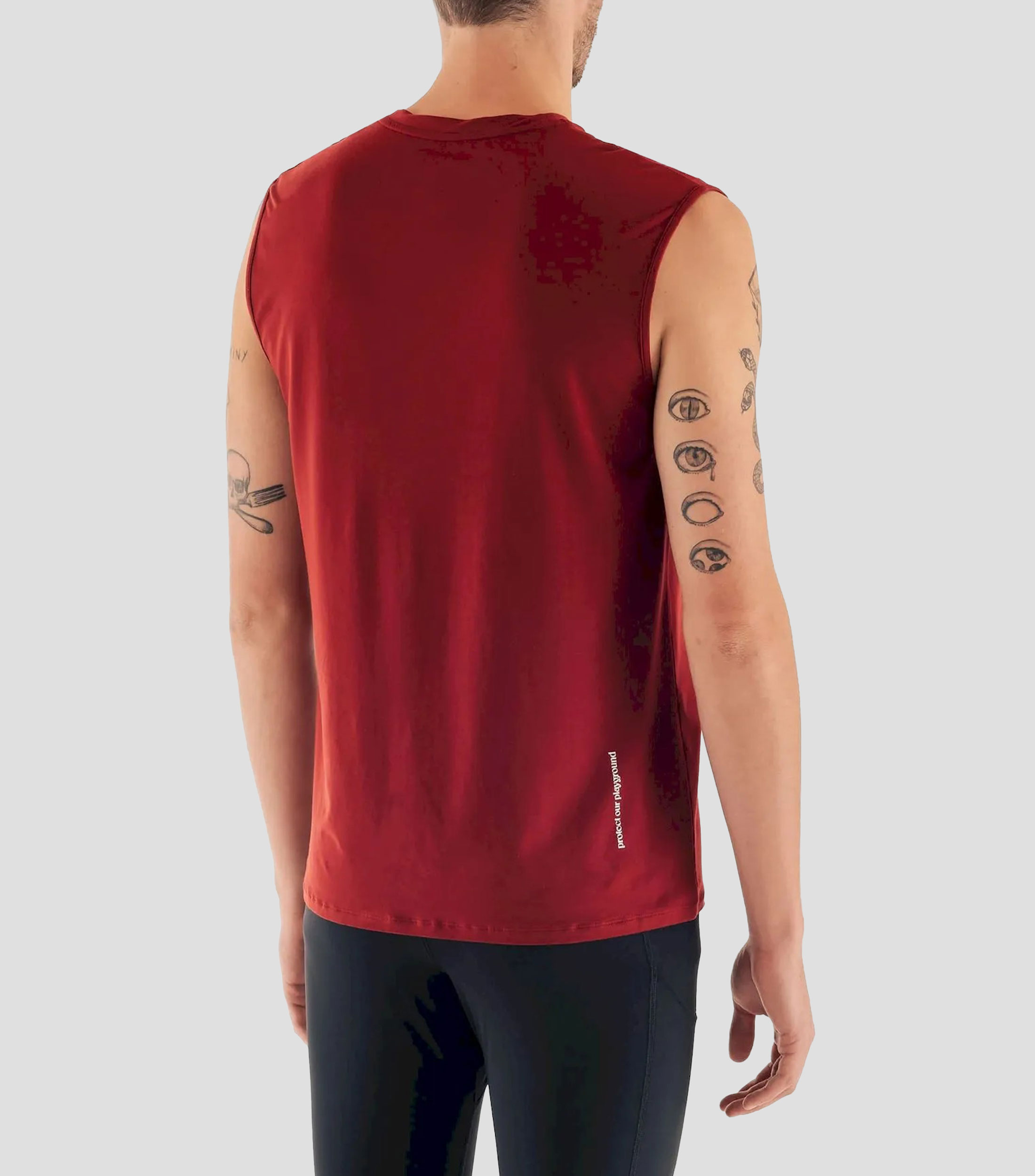 Tank deportivo para correr Muscle Tee de cuello redondo sin mangas lisa Hombre
