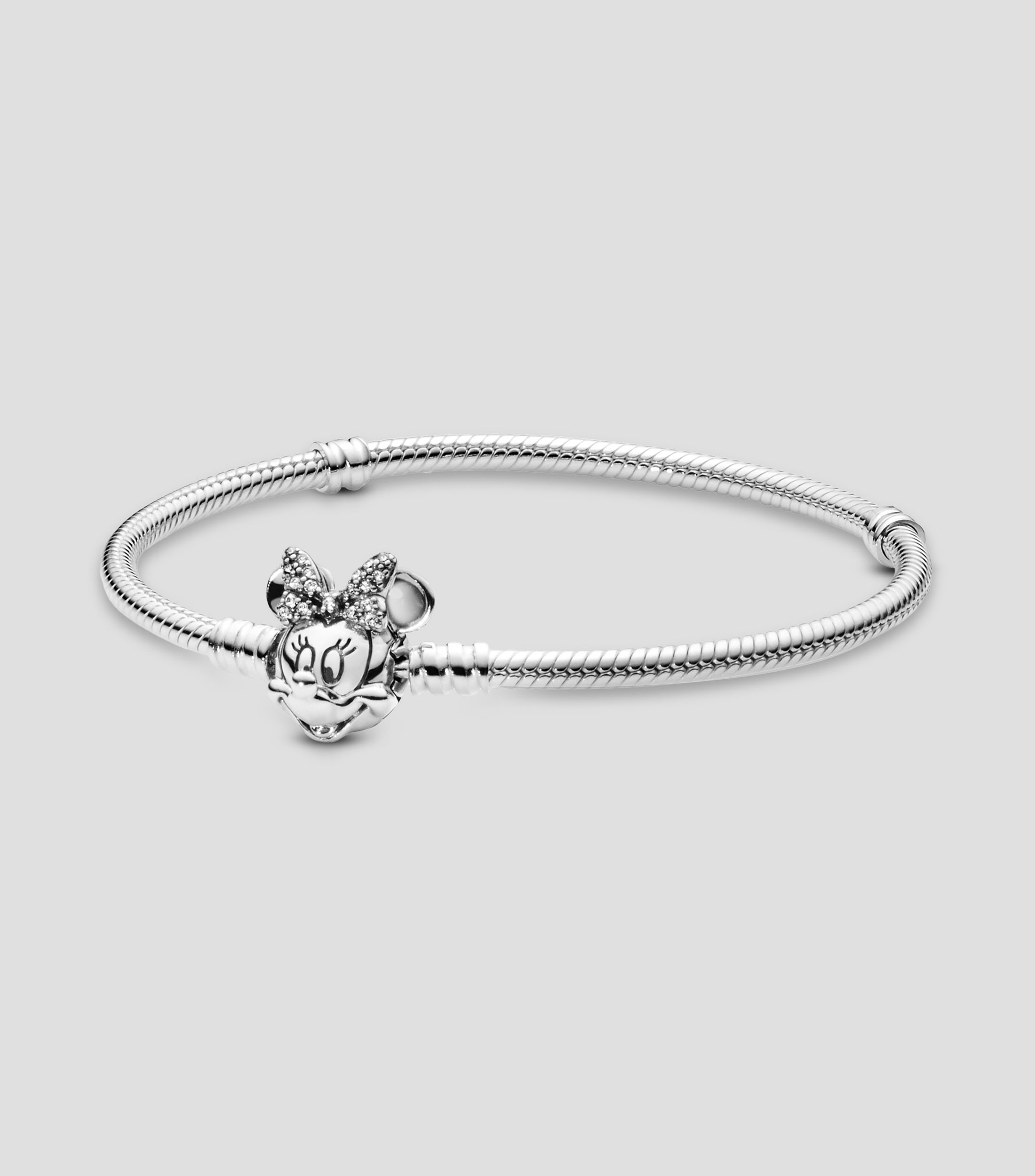 Brazalete en plata Shimmering Minnie Portrait Mujer