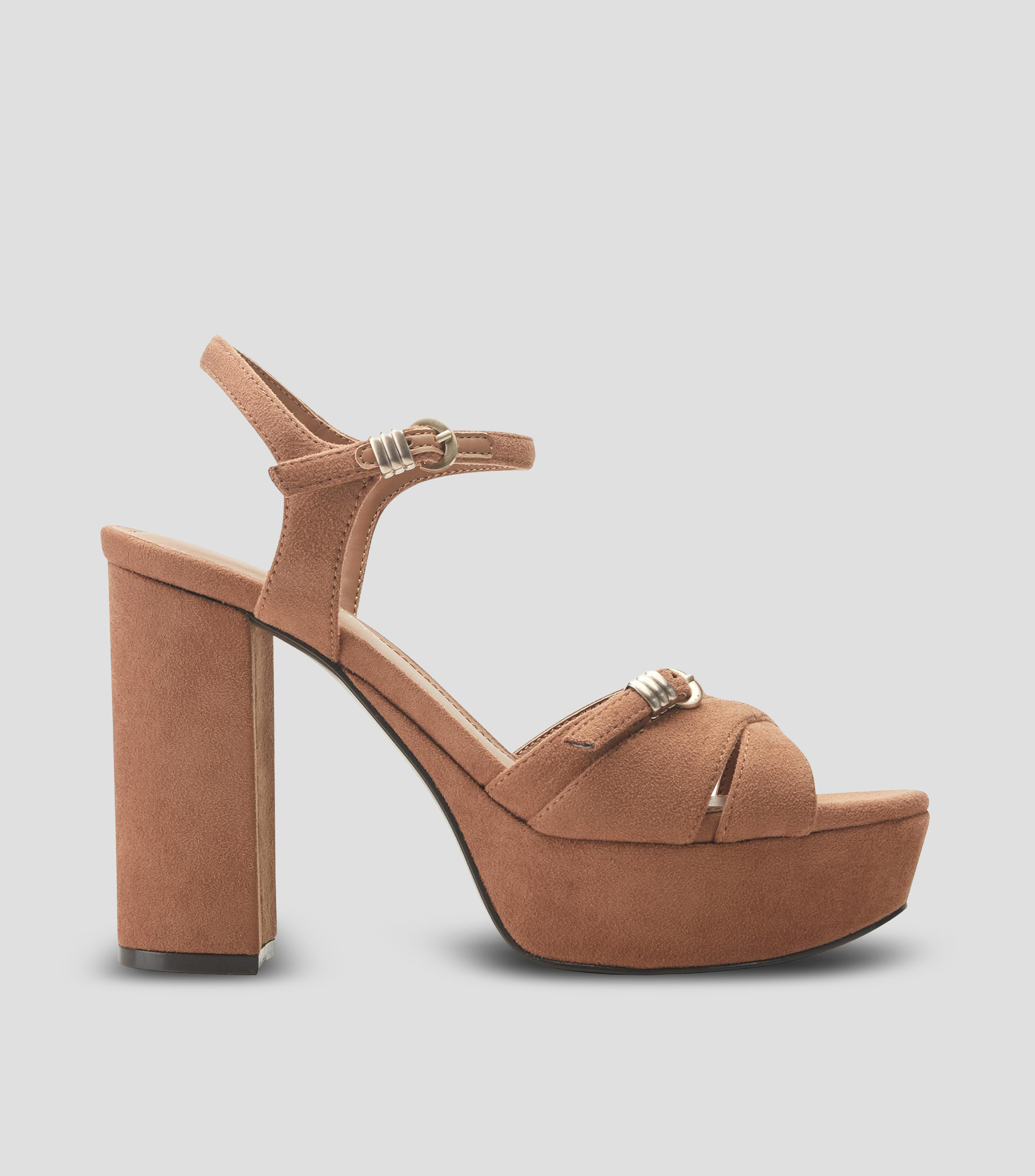 Sandalias con tacón alto de media luna Mujer