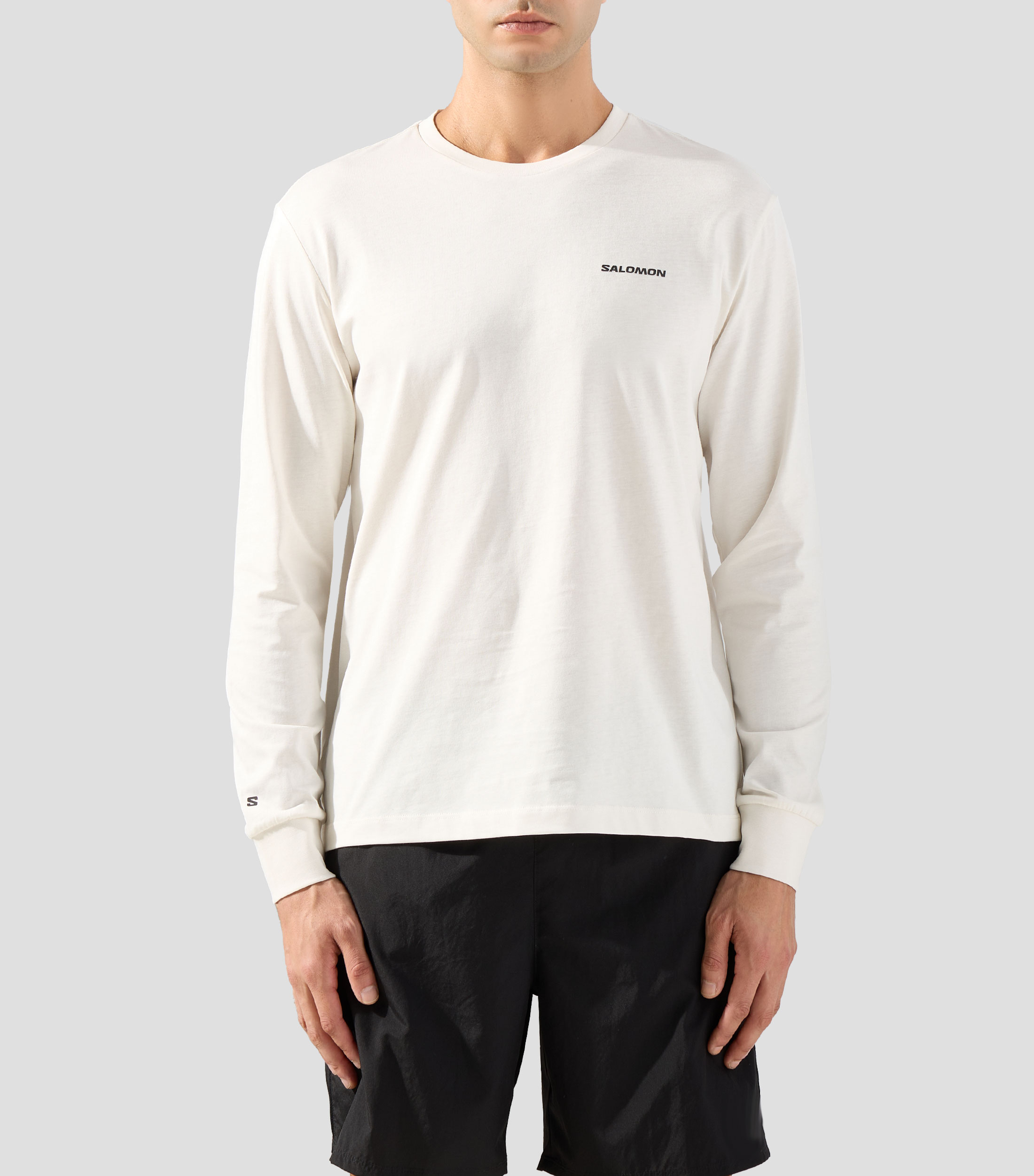 Playera deportiva cuello redondo manga larga estampada Hombre