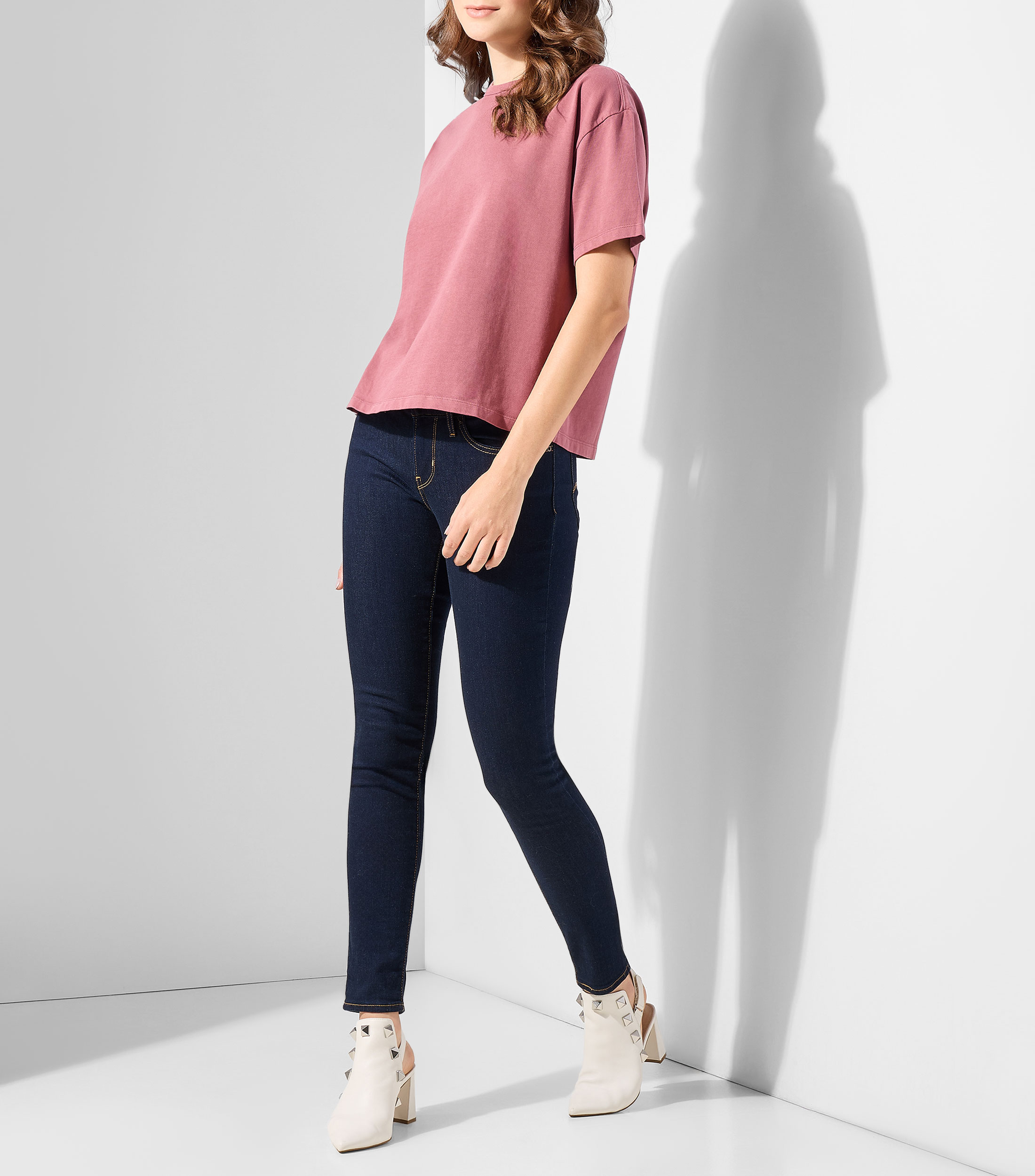 Playera cuello redondo manga corta lisa Mujer