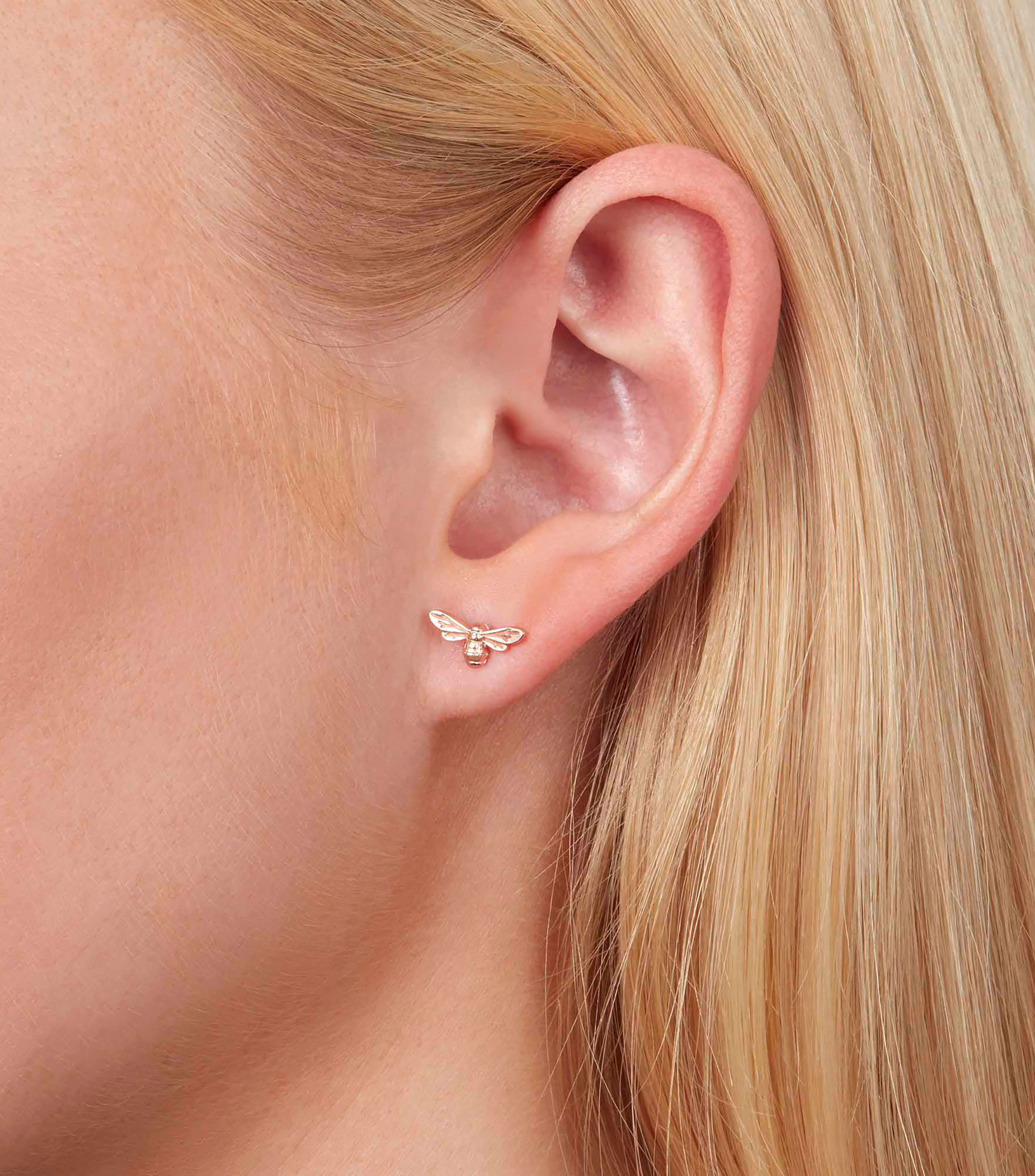 Aretes abeja en Plata Lucky Bee Mujer