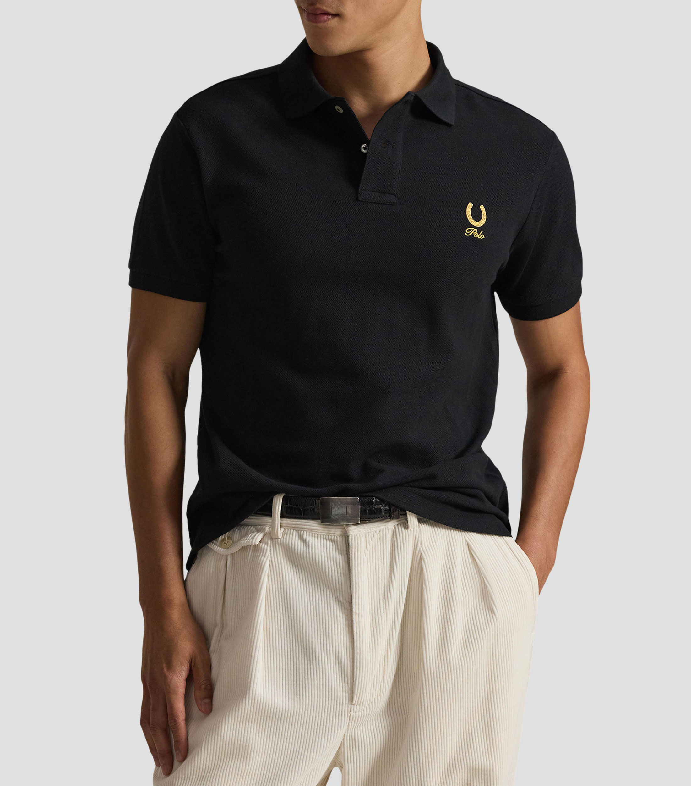 Playera tipo polo manga corta lisa Hombre