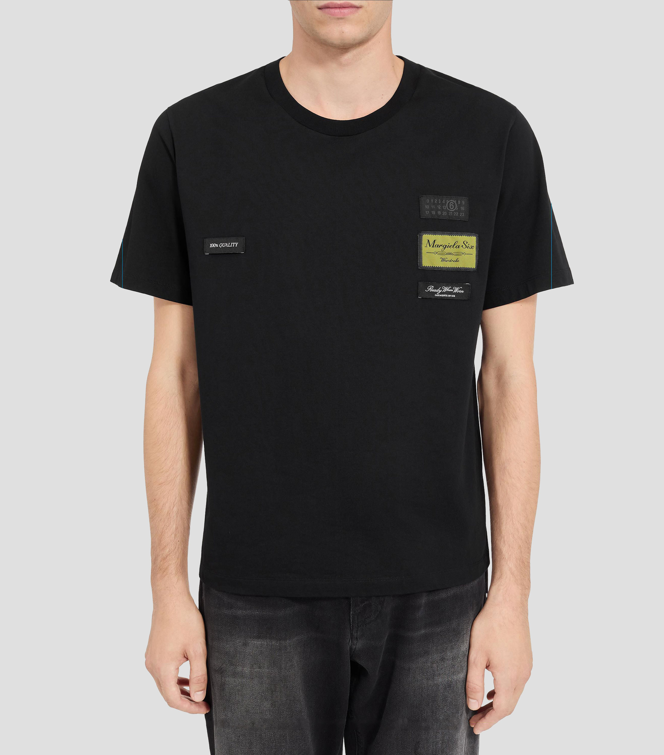 Playera de cuello redondo manga corta de diseño sólido Hombre