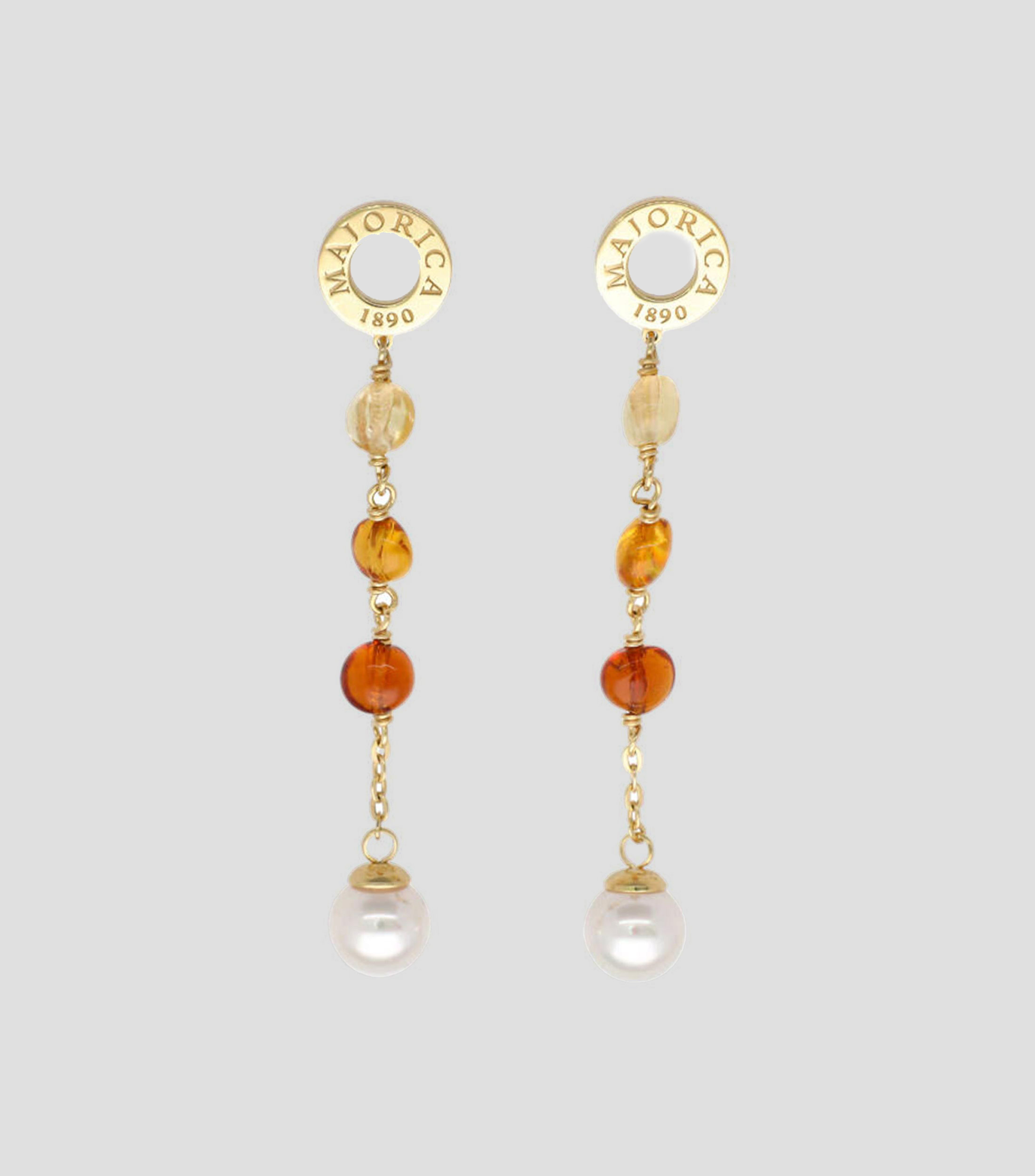 Pendientes en plata con perlas Mujer