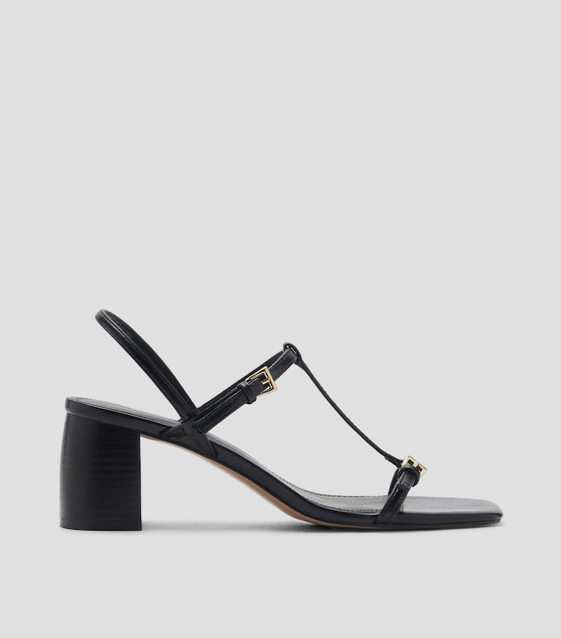 Sandalias de tiras de tacon medio ancho Mujer