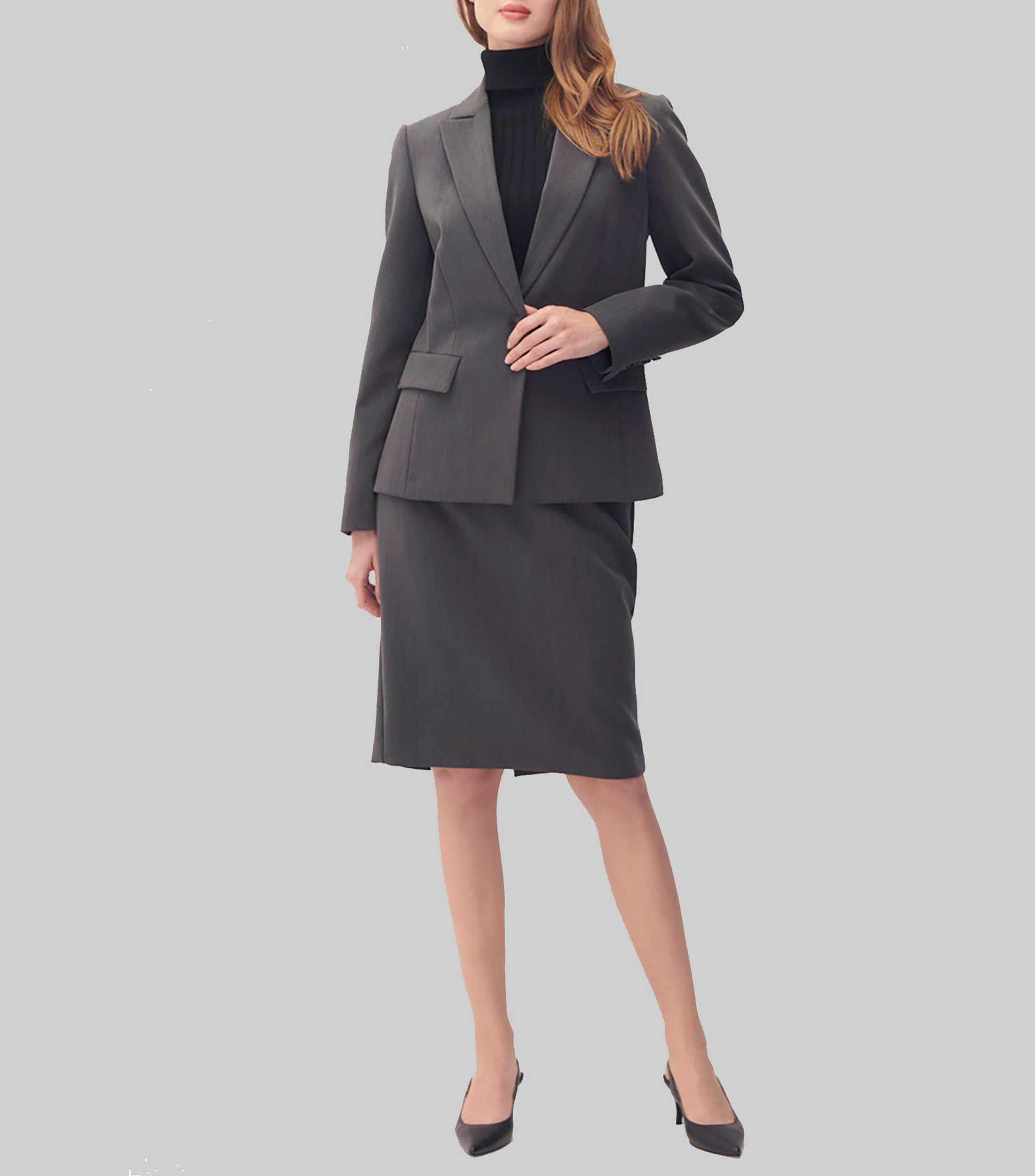 Blazer gris con solapa Mujer